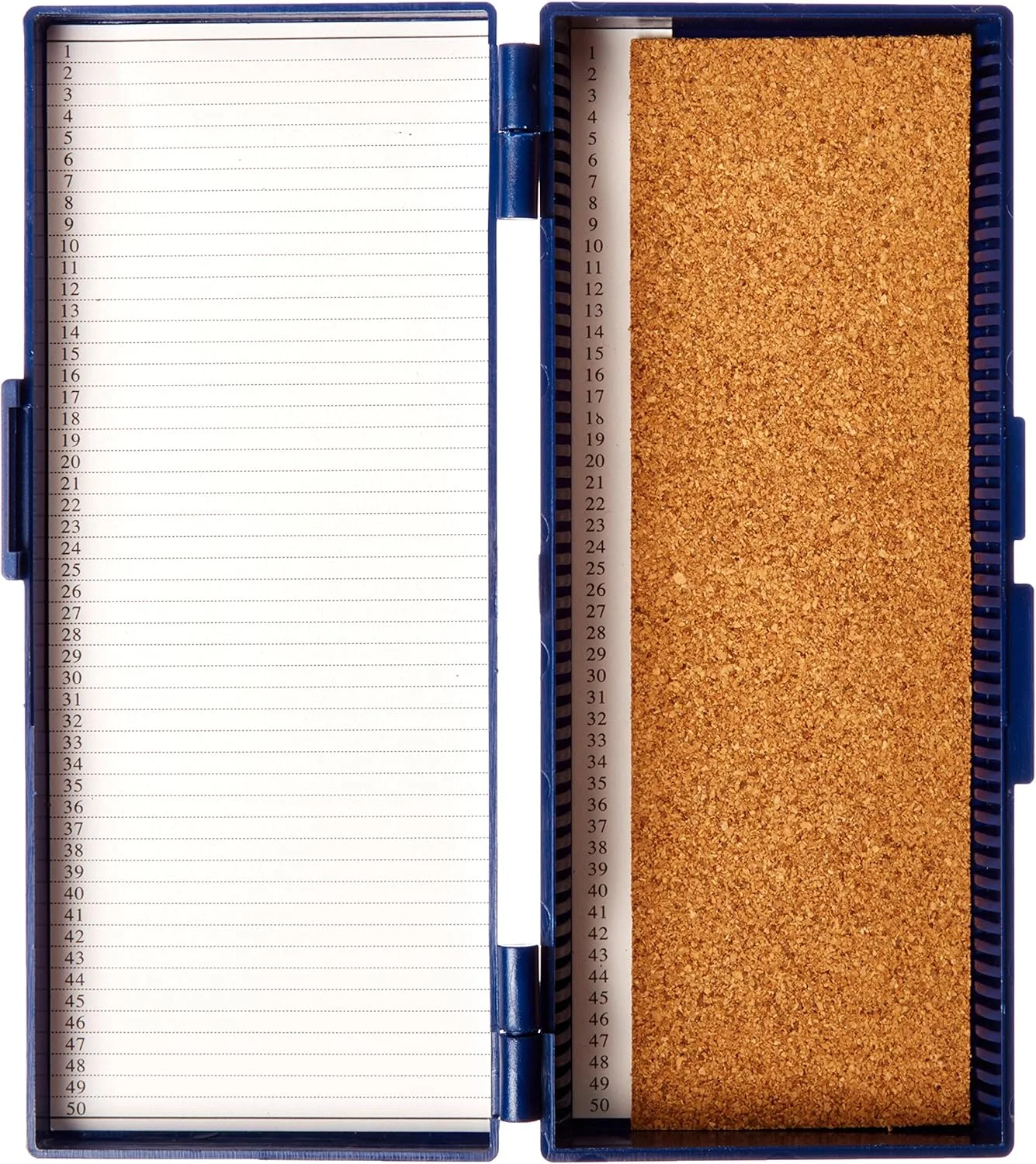 جعبه نگهداری اسلاید پلاستیکی ABS با روکش چوب پنبه ای Globe Scientific 513077B برای 50 اسلاید، آبی