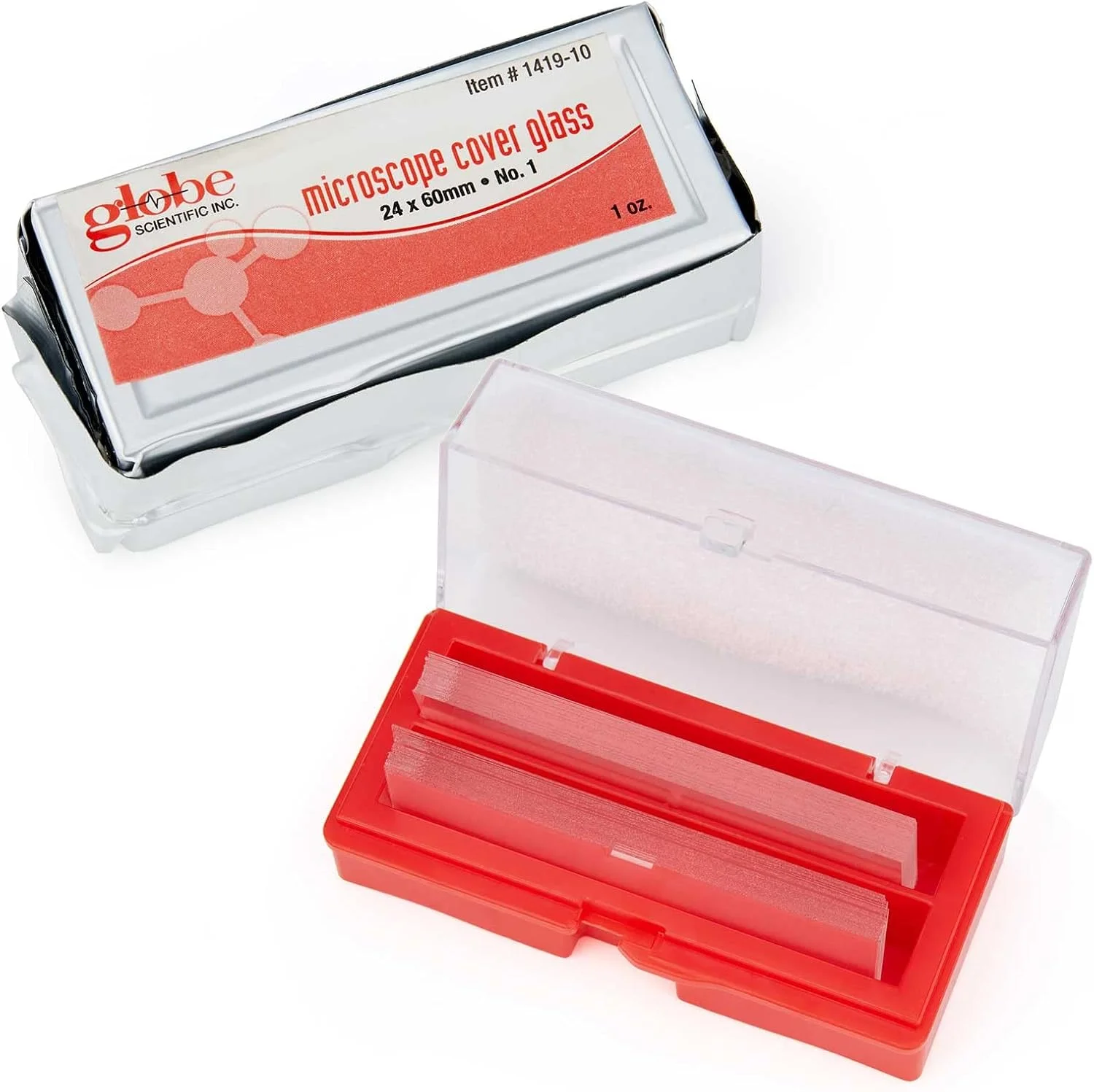 لامل میکروسکوپ Globe Scientific 1419-10، سایز 24x60 میلی‌متر، ضخامت شماره 1 (بسته 10 عددی)