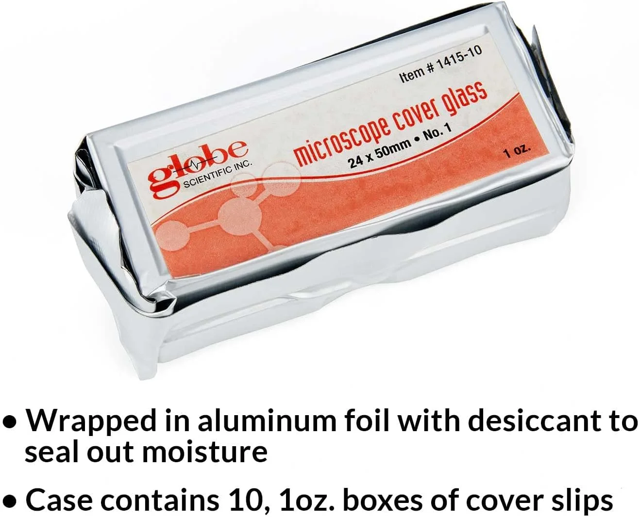 لامل میکروسکوپ Globe Scientific 1415-10، سایز 24x50 میلی‌متر، ضخامت شماره 1 (بسته 10 عددی)