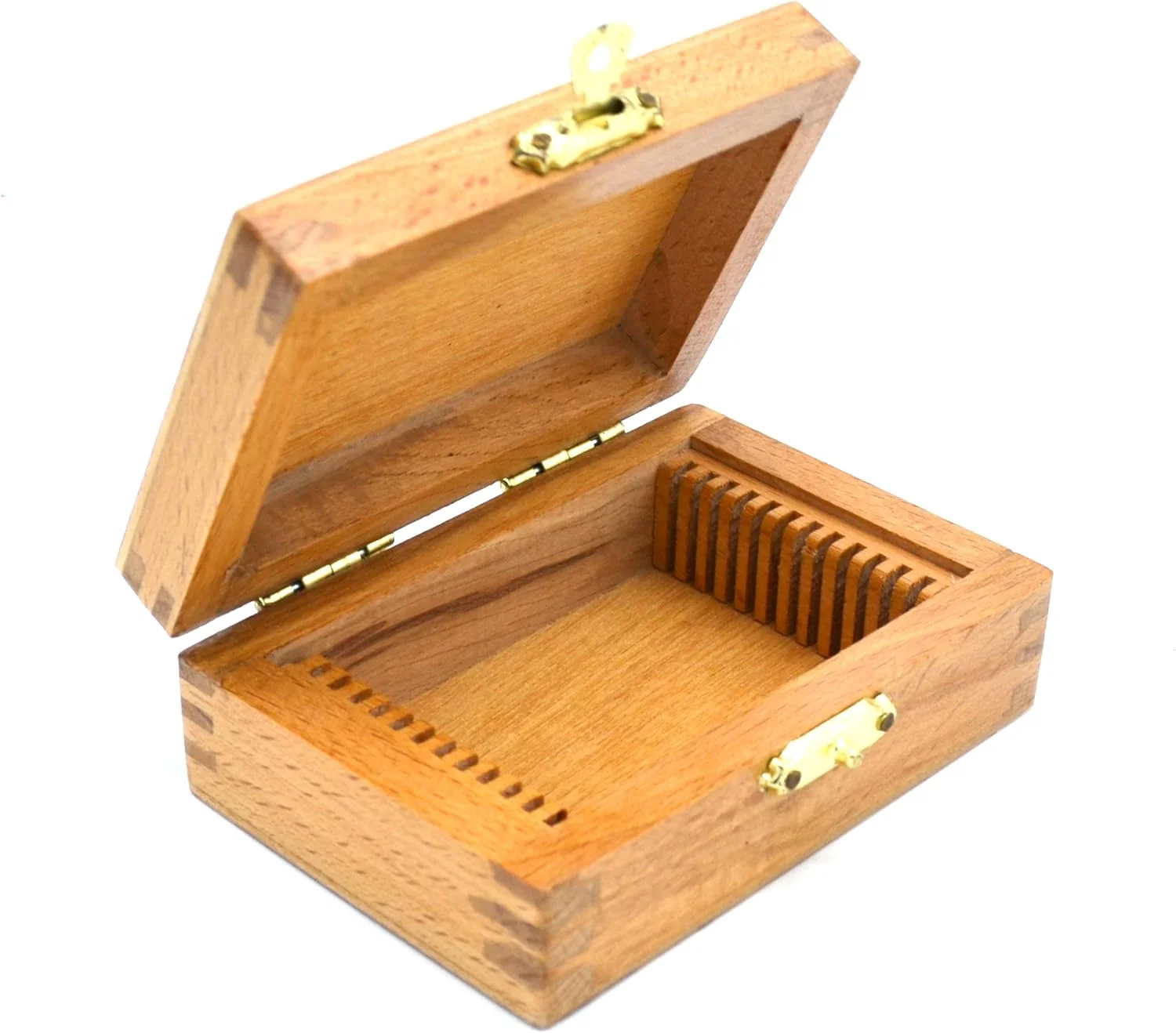 جعبه چوبی اسلاید Eisco برای 12 اسلاید با قفل، مناسب برای اسلایدهای 75x25 میلیمتری جعبه چوبی اسلاید Eisco برای 12 اسلاید با قفل، مناسب برای اسلایدهای 75x25 میلیمتری