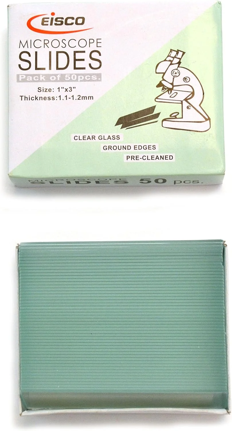 لام شیشه ای میکروسکوپ Eisco Labs - ساده - بسته 50 عددی، اندازه 75 x 25 میلی متر، ضخامت 1.1-1.2