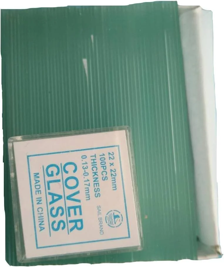 مجموعه 50 عدد اسلاید میکروسکوپ و 100 عدد کاور گلس مربع (22mm22mm)