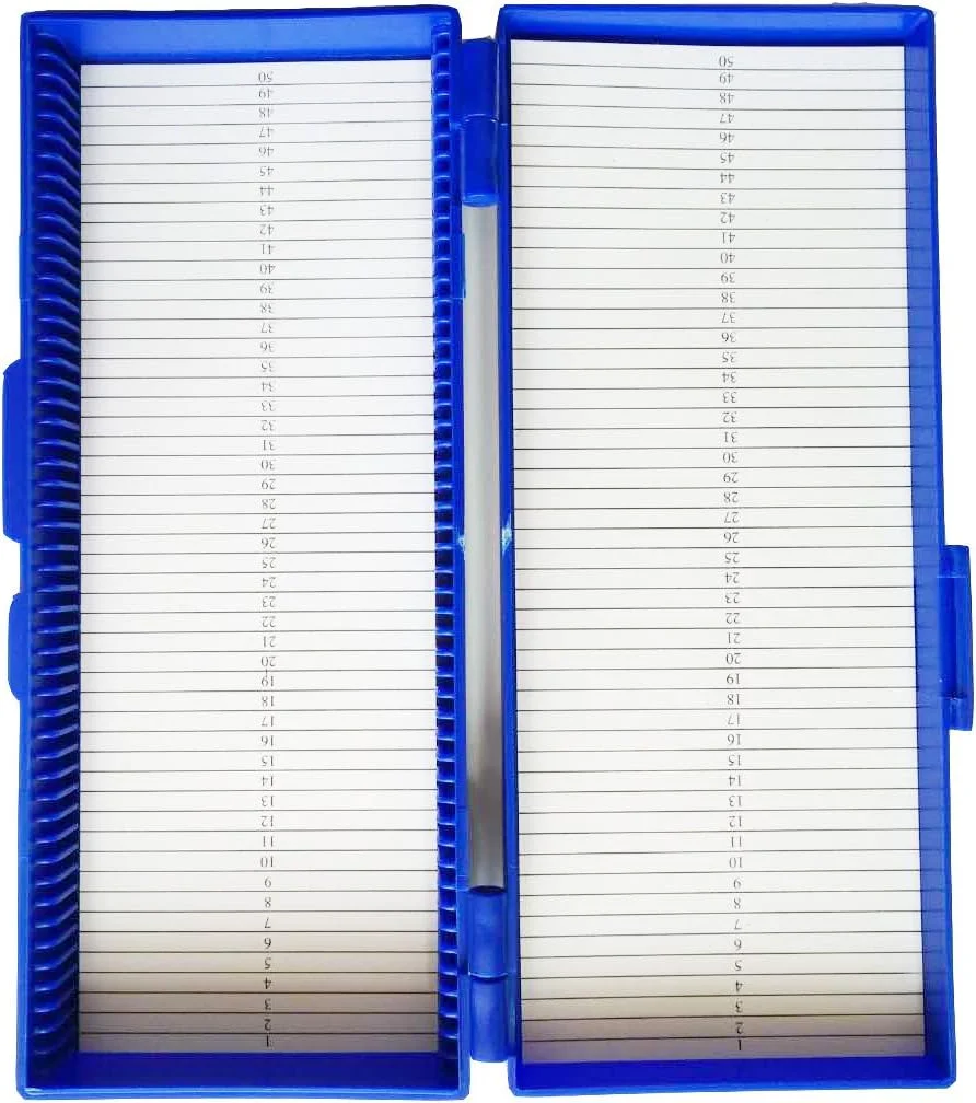 جعبه نگهدارنده میکروسکوپ اسلاید موهوا، 50 خانه (آبی)