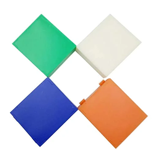 جعبه اسلاید میکروسکوپ MUHWA با ظرفیت 25 اسلاید، رنگ های آبی، سبز، نارنجی، سفید (آبی)