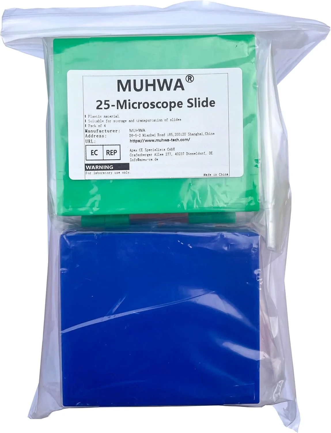 جعبه اسلاید میکروسکوپ MUHWA با ظرفیت 25 اسلاید - بسته 4 عددی