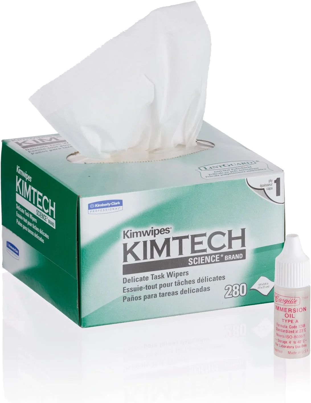 کیت نگهداری میکروسکوپ AmScope MLA-KIM - روغن ایمرسیون با ویسکوزیته بسیار پایین و دستمال‌های Kimwipes