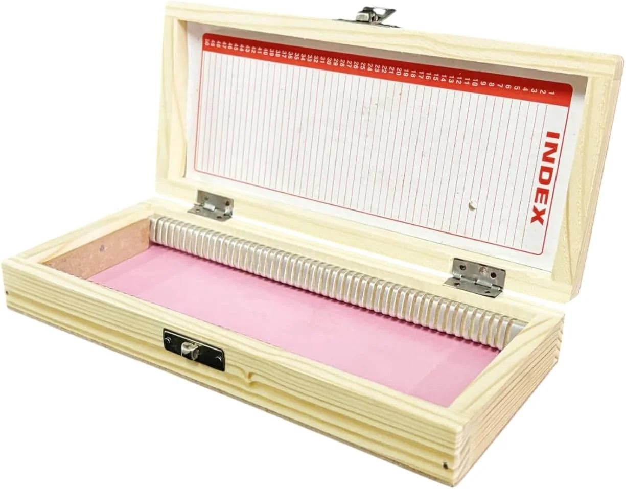 جعبه اسلاید میکروسکوپ چوبی هوش مصنوعی / برای آزمایشگاه زیست شناسی / استفاده علمی و آزمایشگاهی / جعبه اسلاید برای 50 اسلاید