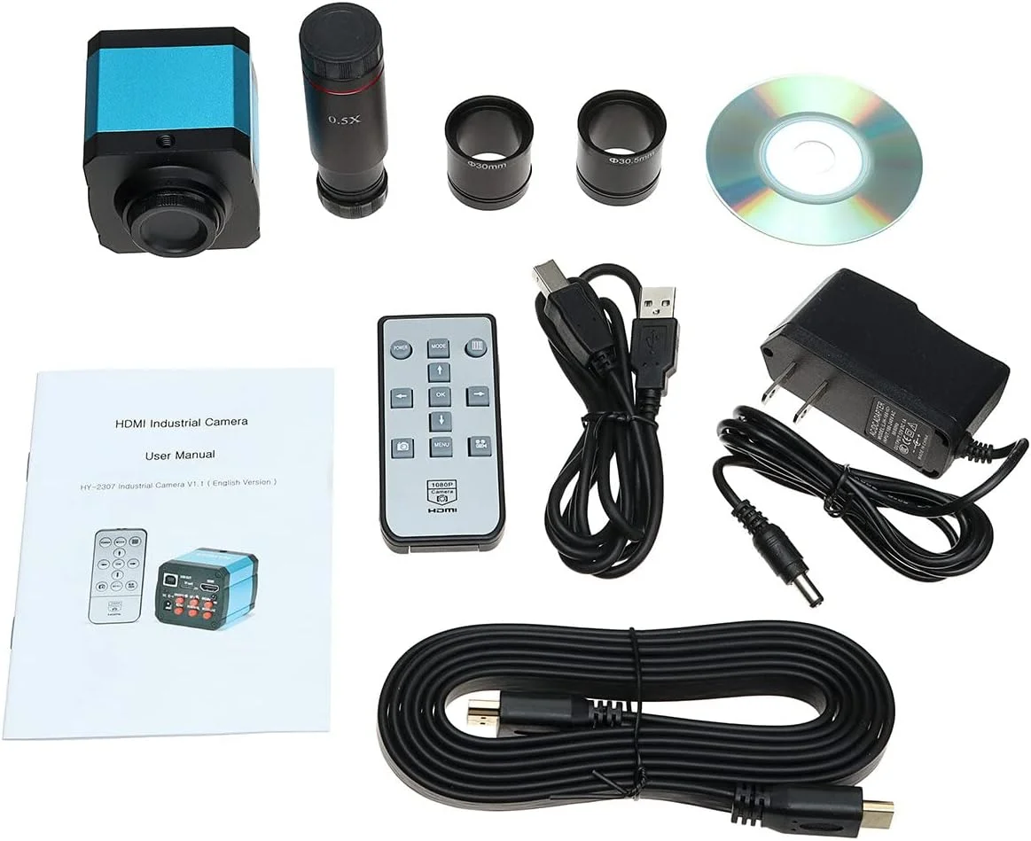 دوربین میکروسکوپ دیجیتال صنعتی 16 مگاپیکسلی 1080P 60FPS USB با مانت C به همراه کابل HDMI دوربین میکروسکوپ دیجیتال صنعتی 16 مگاپیکسلی 1080P 60FPS USB با مانت C به همراه کابل HDMI