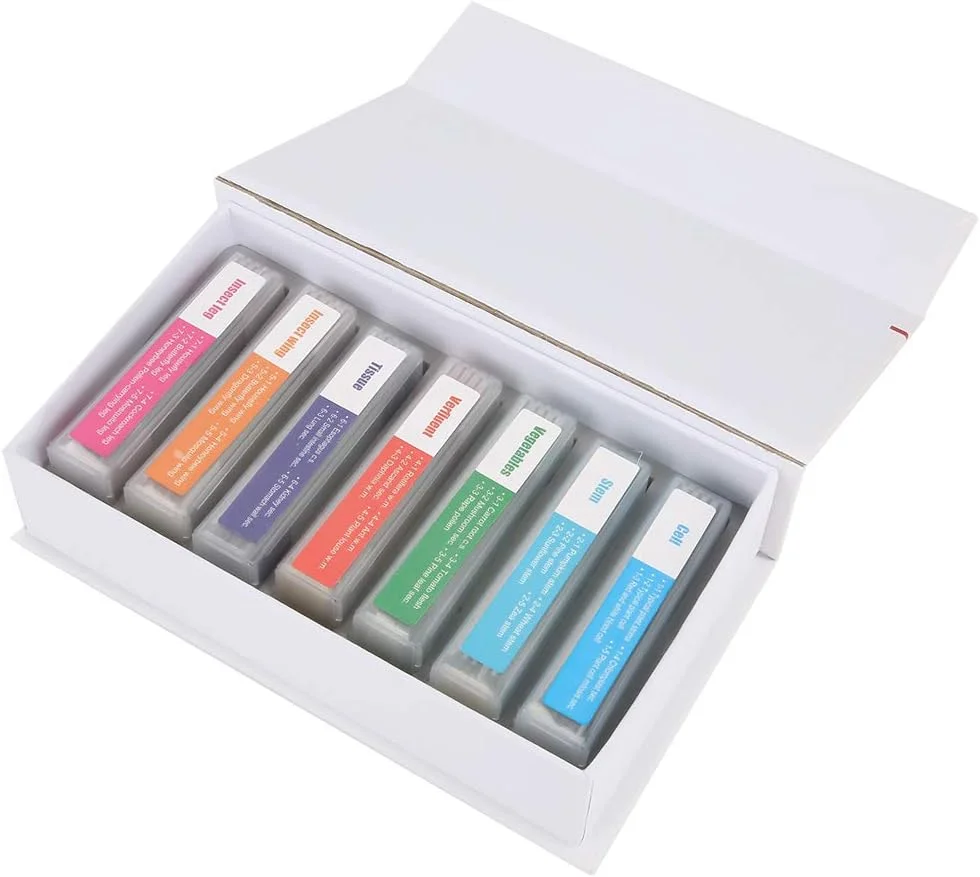 اسلاید های میکروسکوپ شیشه ای آماده زیست شناسی Eujgoov با مجموعه 35 عددی نمونه برای دانش آموزان و هدیه، با بافت های رنگارنگ و مرزهای واضح، مجموعه لوازم جانبی عالی میکروسکوپ