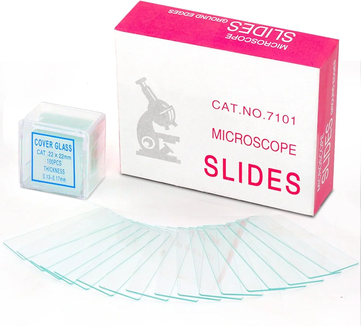 مجموعه 200 عددی اسلاید و لامل میکروسکوپ NALACAL، اسلایدهای شیشه ای آماده برای لوازم جانبی میکروسکوپ، 100 اسلاید، 100 لامل، برای آزمایش ها و تجزیه و تحلیل میکروسکوپی، مناسب برای اکثر میکروسکوپ ها