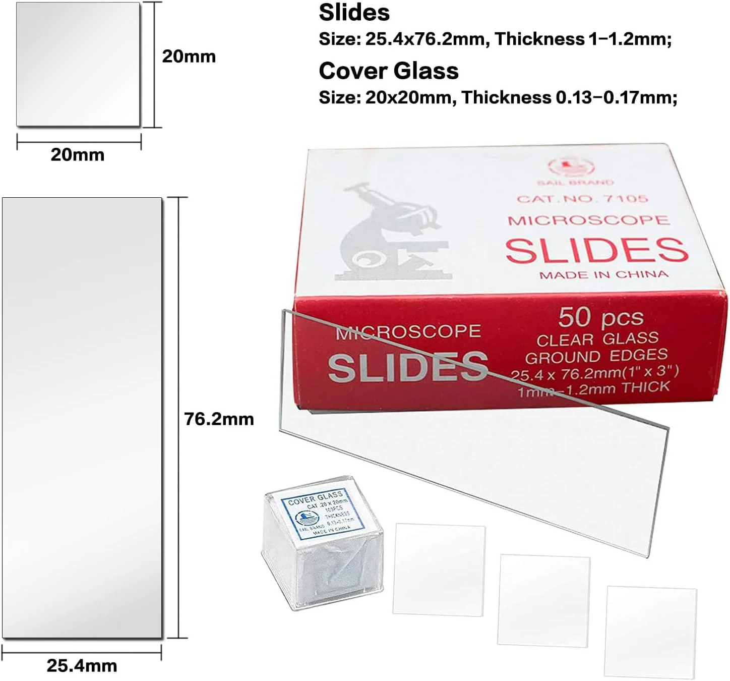 پرمیفای 50 عدد اسلاید میکروسکوپ شیشه ای لبه دار و 100 عدد کاور اسلیپ میکروسکوپ مناسب برای میکروسکوپ های تک چشمی، دو چشمی و سه چشمی پرمیفای 50 عدد اسلاید میکروسکوپ شیشه ای لبه دار و 100 عدد کاور اسلیپ میکروسکوپ مناسب برای میکروسکوپ های تک چشمی، دو چشمی و سه چشمی