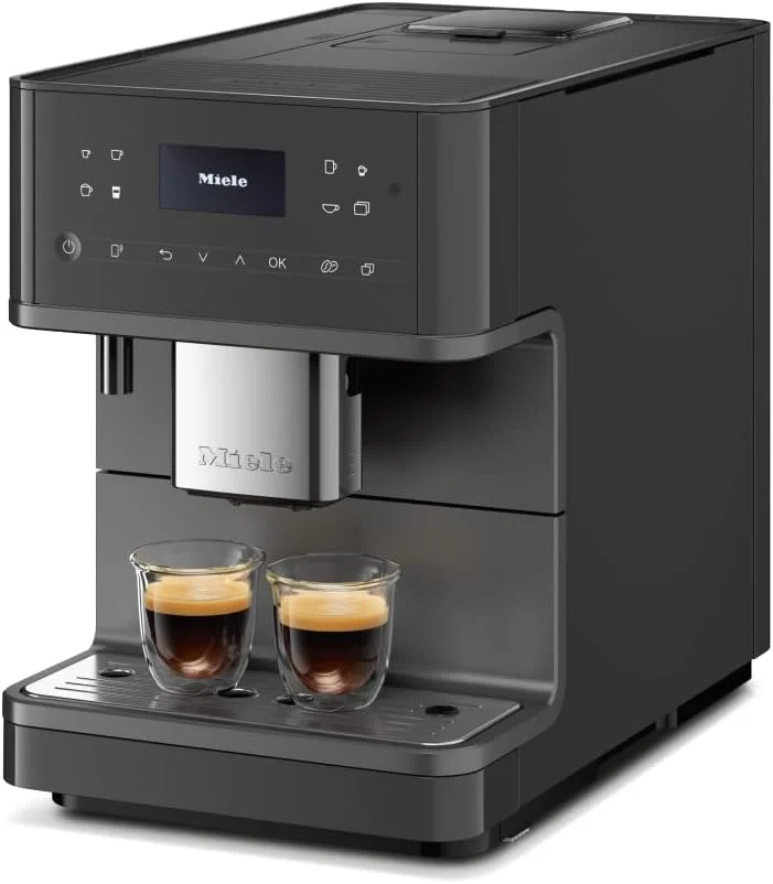 دستگاه قهوه ساز اتوماتیک دانه به فنجان میله مدل CM 6560 MilkPerfection - OneTouch for Two، AromaticSystem، 8 پروفایل شخصی، DoubleShot، سازگار با WiFi، نورپردازی LED، با روکش مرواریدی خاکستری گرافیتی