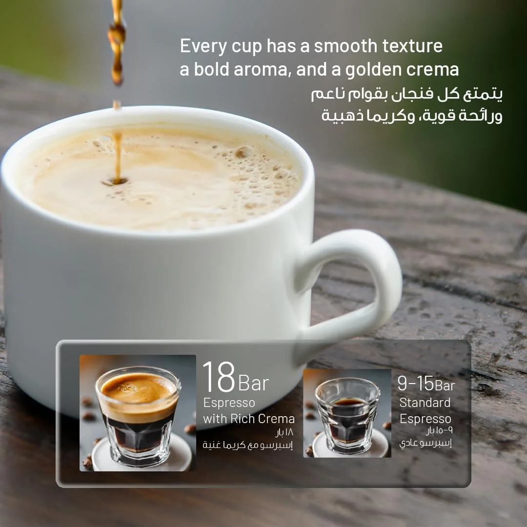 دستگاه اسپرسوساز قابل حمل LePresso، دستگاه اسپرسوساز 2 در 1 کپسولی و پودر قهوه، دستگاه قهوه ساز با عملکرد تک لمسی، پمپ 18 بار، دستگاه قهوه ساز با زمان دم کردن سریع برای خانه، فضای باز، کمپینگ