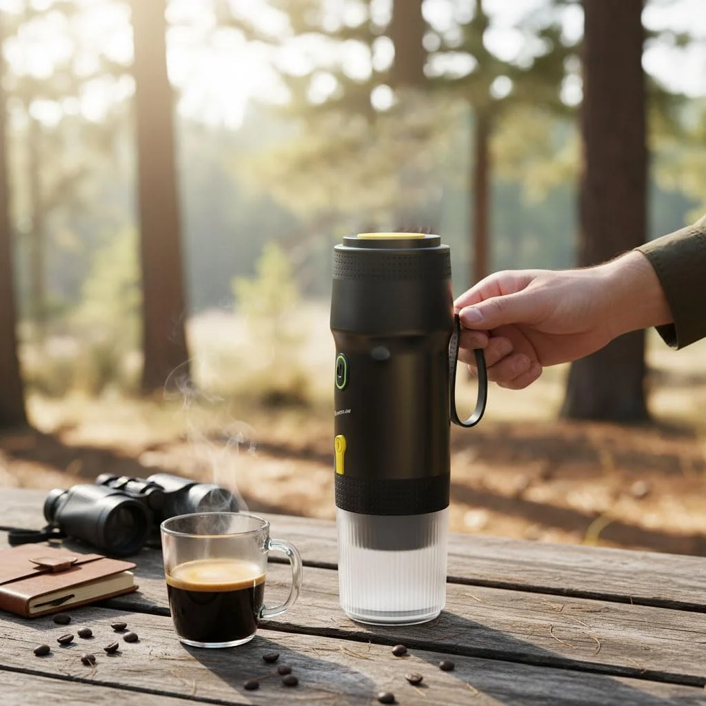 قهوه ساز قابل حمل گرین لاین مدل Pro، سازگار با کپسول و پودر قهوه، دستگاه اسپرسو ساز قابل حمل با قابلیت استخراج گرم و سرد با پمپ 20 بار، محافظت در برابر گرمای بیش از حد