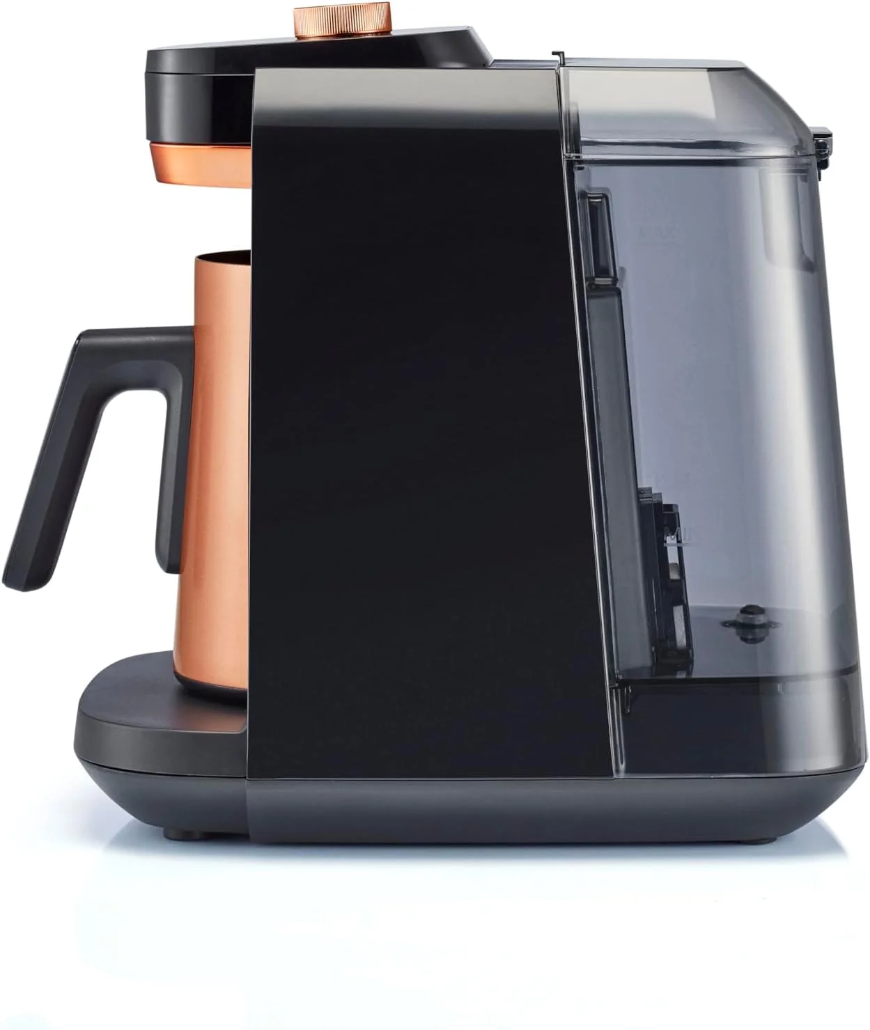 قهوه ساز اتوماتیک ترک Arzum OKKA Rich Pro Plus، نوشیدنی های شیری و سایر نوشیدنی های گرم، دیگ استیل ضد زنگ (دارای مخزن آب) - OK0038-0400 - مسی. 1 سال 