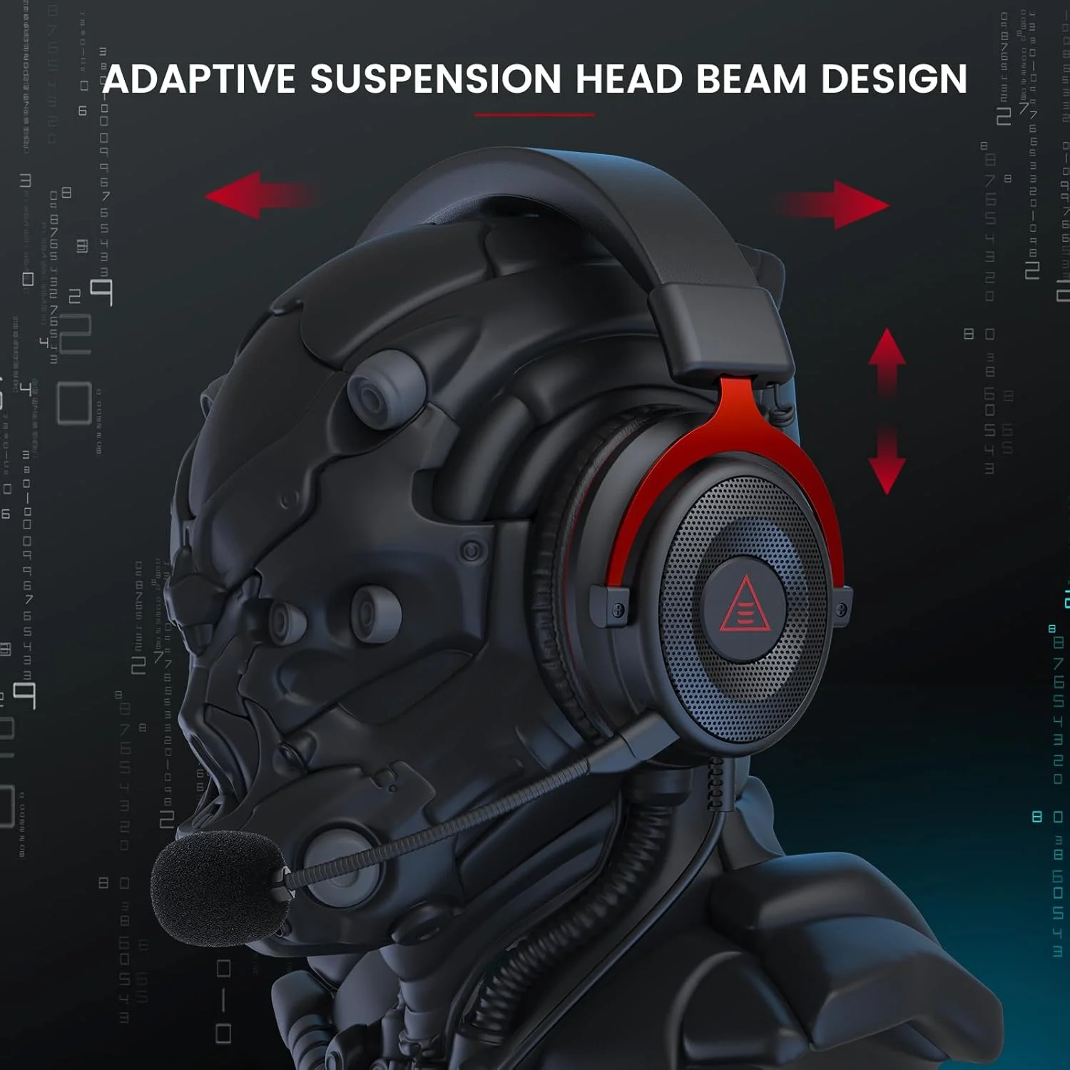 هدست گیمینگ استریو سیم دار EKSA E900 - هدفون روگوشی با میکروفون حذف نویز، هدست جداشدنی سازگار با PS4، PS5، PC، مک، لپ تاپ (قرمز)