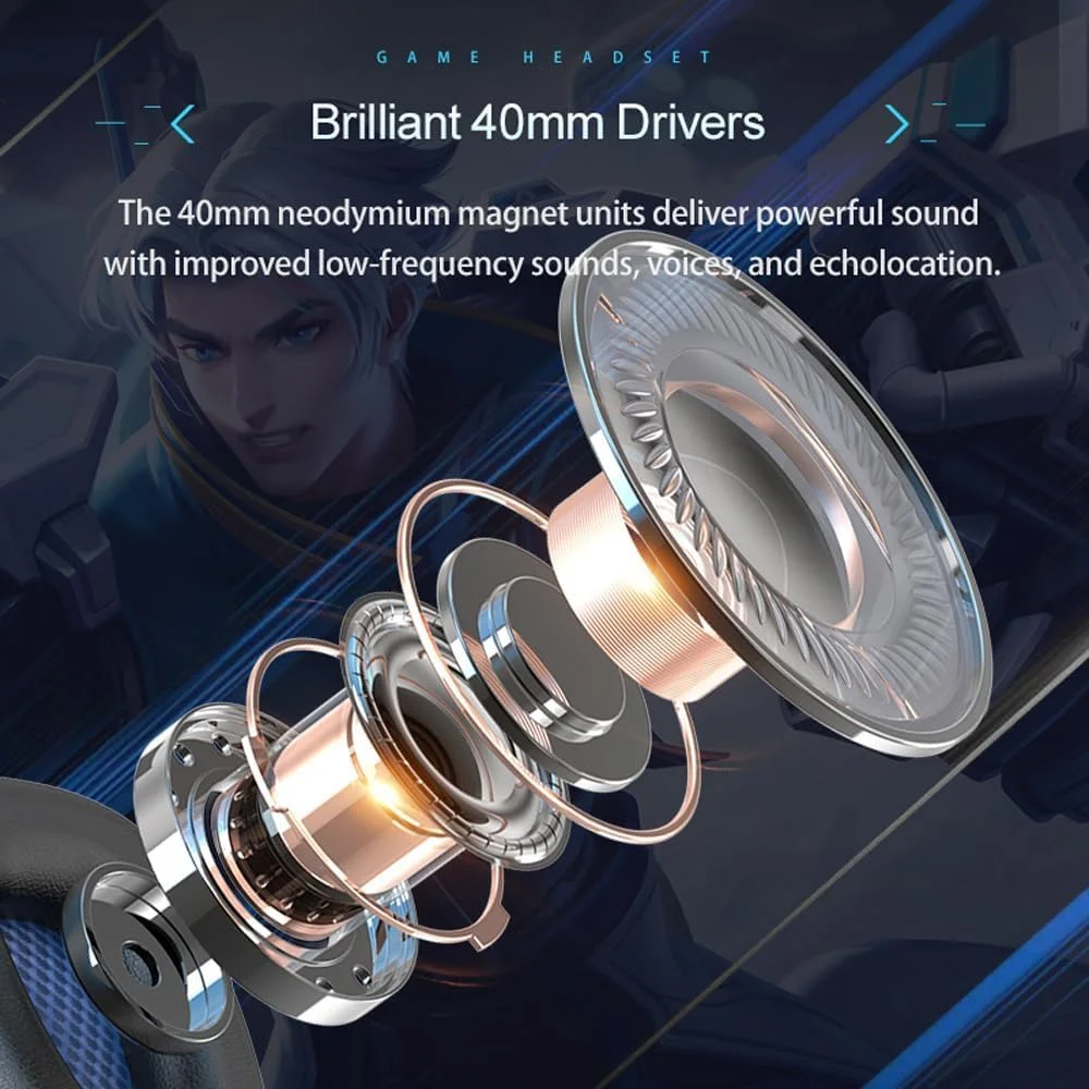 هدست گیمینگ استریو حرفه ای TERRIFI با میکروفون حذف نویز ENC، نور LED، صدای فراگیر و گوشی های نرم مموری فوم برای PS5 PS4 برای Xbox One Switch PC لپ تاپ موبایل، قرمز