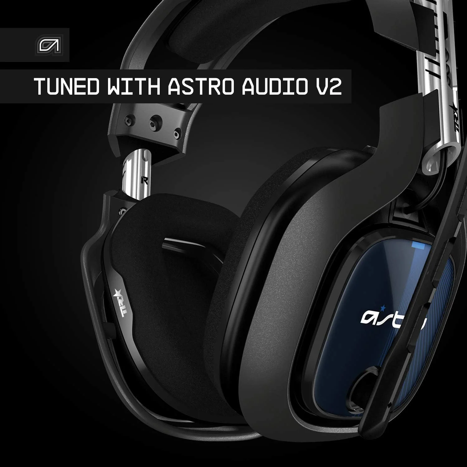 هدست گیمینگ سیمی ASTRO Gaming A40 TR، صدای ASTRO Audio V2، Dolby ATMOS، جک صوتی 3.5 میلی‌متری، میکروفون قابل تعویض، برای PS5، PS4، PC، Mac، Nintendo Switch، موبایل - مشکی/آبی
