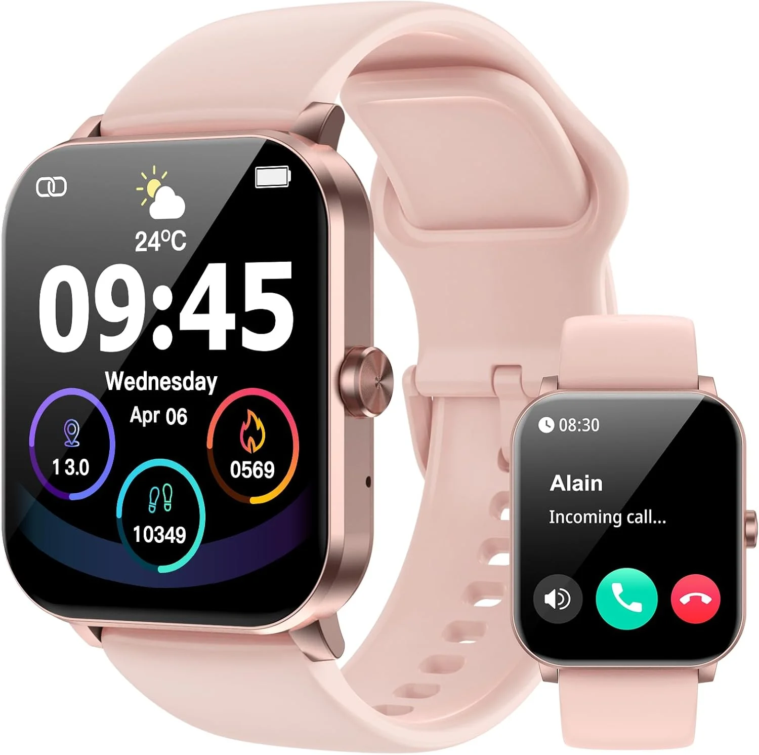 ساعت هوشمند، ساعتهای هوشمند برای مردان و زنان، ردیاب تناسب اندام 1.85 اینچی HD (پاسخ/برقراری تماس)، بیش از 120 حالت ورزشی، ضربان قلب/مانیتور خواب، ساعت تناسب اندام ضد آب IP68، ساعت هوشمند (صورتی)