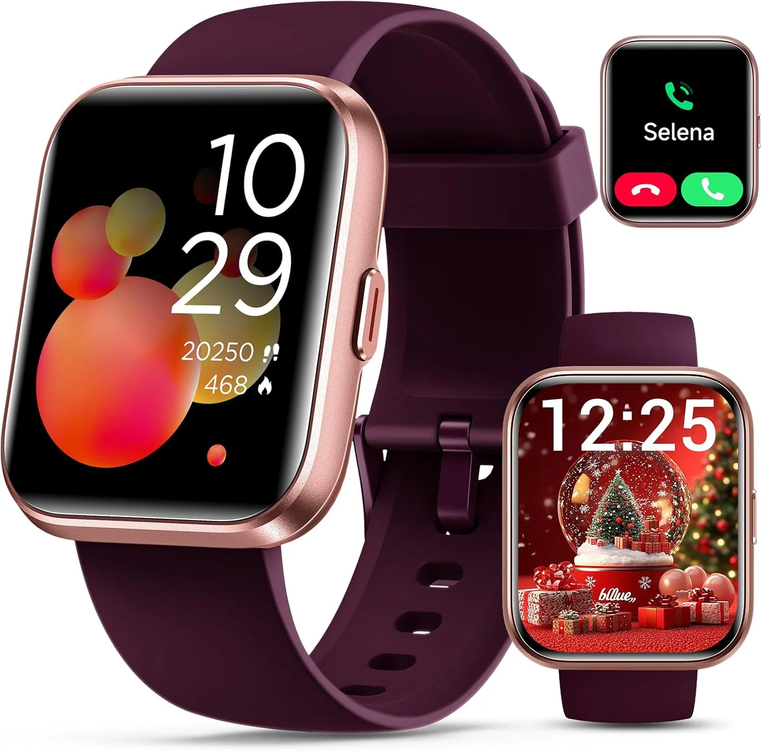 ساعت هوشمند زنانه، سازگار با اندروید و آیفون، ساعت ردیاب تناسب اندام 1.8 اینچی با الکسا، هشدار تماس و اعلان، ضربان قلب و پایش خواب، 120 حالت ورزشی، ساعت ضد آب برای زنان