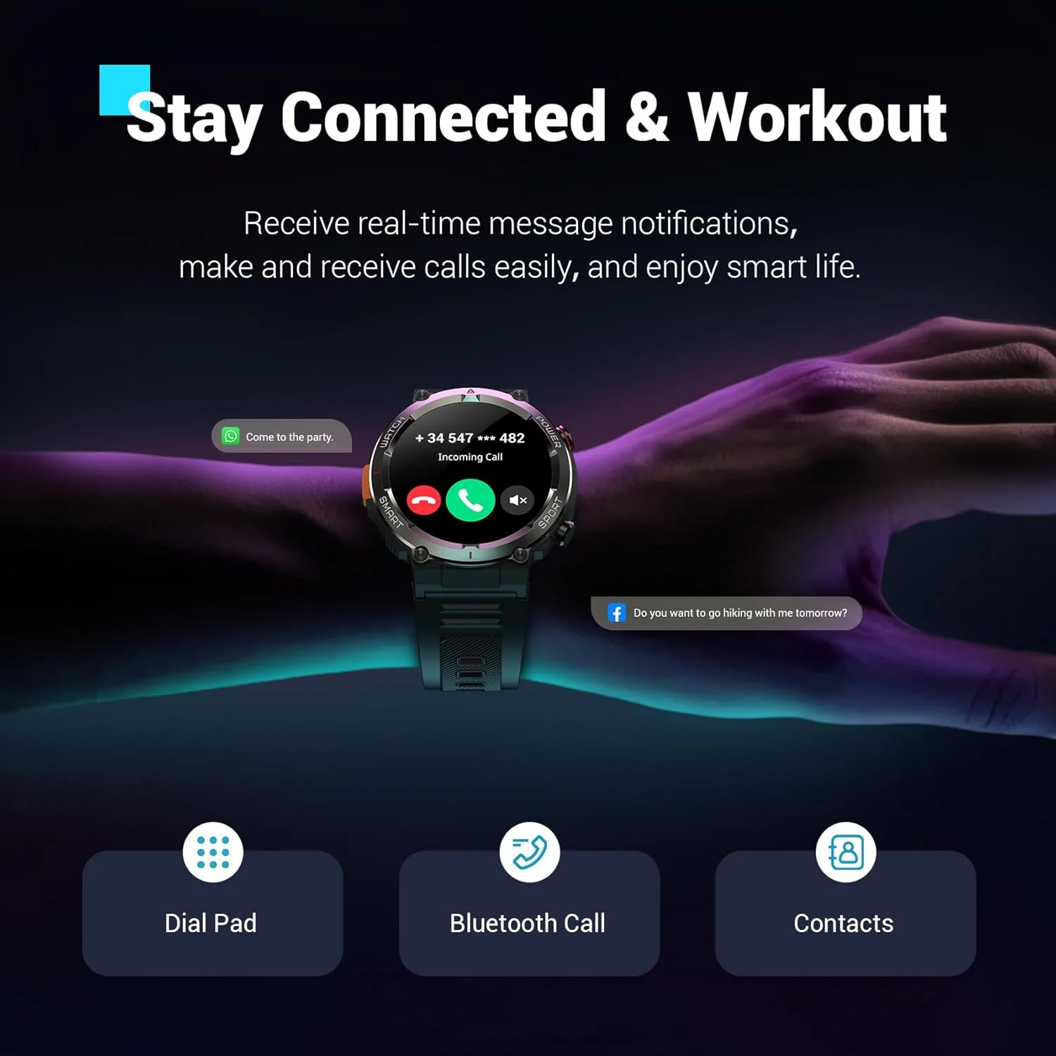 ساعت هوشمند نظامی مردانه (پاسخ/برقراری تماس)، ساعت هوشمند فضای باز با باتری 100 روزه/چراغ قوه/قطب نما/ضربان قلب/SpO2/مانیتور خواب/2 بند، ساعت تناسب اندام مقاوم برای گوشی های آیفون/اندروید ساعت هوشمند نظامی مردانه (پاسخ/برقراری تماس)، ساعت هوشمند فضای باز با باتری 100 روزه/چراغ قوه/قطب نما/ضربان قلب/SpO2/مانیتور خواب/2 بند، ساعت تناسب اندام مقاوم برای گوشی های آیفون/اندروید