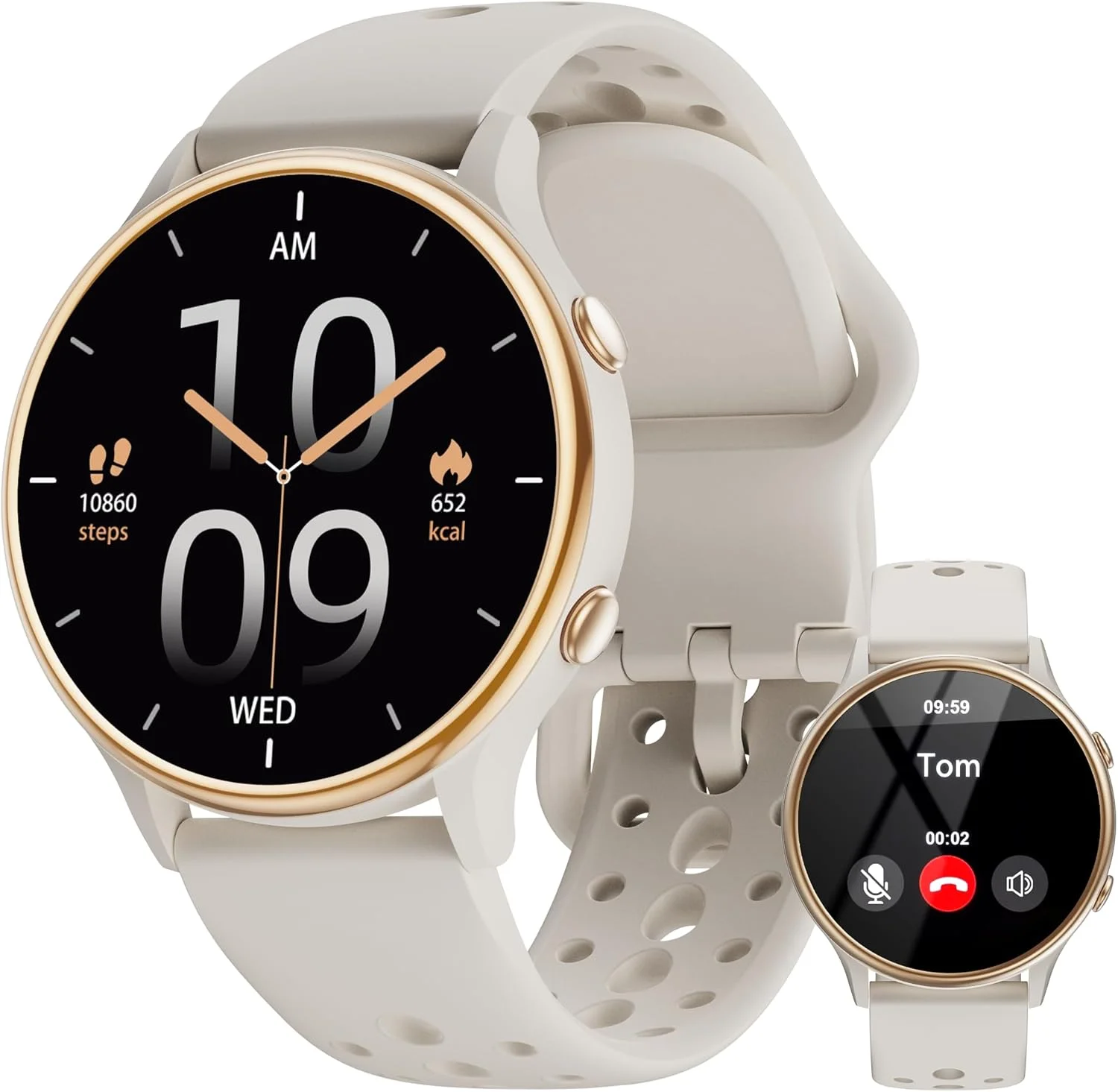 ساعت هوشمند KEEPONFIT برای بانوان، ردیاب تناسب اندام با مانیتور ضربان قلب و SpO2، ردیاب فعالیت ضد آب IP67 برای آقایان و بانوان، ساعت هوشمند سازگار با تلفن های اندرویدی و آیفون (خاکستری)