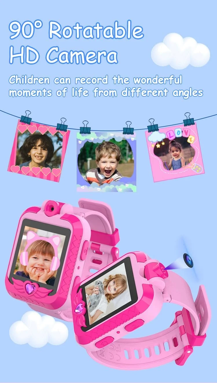 ساعت هوشمند کودکانه با دوربین، 7 بازی آموزشی، ضبط صدا، گام شمار و کنترل والدین – مقاوم در برابر آب، عمر باتری طولانی، دارای گواهی ASTM F963 برای پسران و دختران 3-12 ساله (صورتی) ساعت هوشمند کودکانه با دوربین، 7 بازی آموزشی، ضبط صدا، گام شمار و کنترل والدین – مقاوم در برابر آب، عمر باتری طولانی، دارای گواهی ASTM F963 برای پسران و دختران 3-12 ساله (صورتی)