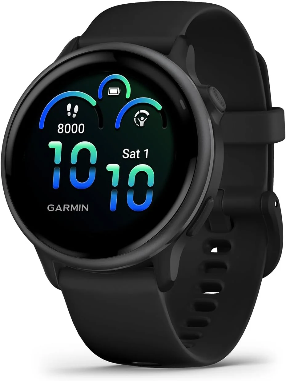 ساعت هوشمند GPS سلامت و تناسب اندام Garmin vívoactive® 6، صفحه نمایش AMOLED، تا 11 روز عمر باتری، خاکستری با بند مشکی