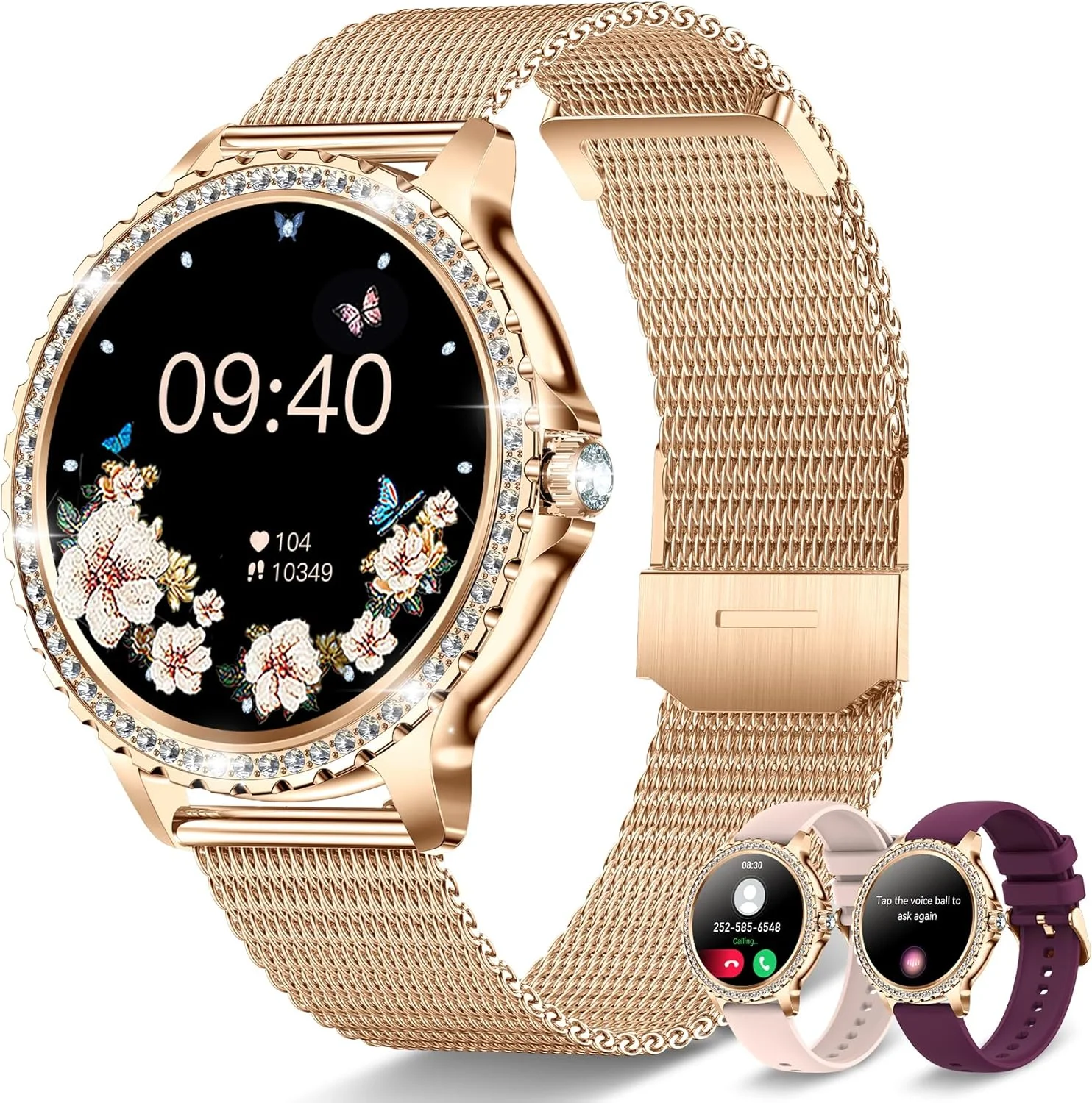 ساعت هوشمند زنانه (پاسخ/برقراری تماس) ساعت زنانه HD 1.32 اینچی با ردیاب ضربان قلب، خواب و تناسب اندام با حالت های ورزشی، ساعت های دیجیتال برای تلفن های iOS و Android