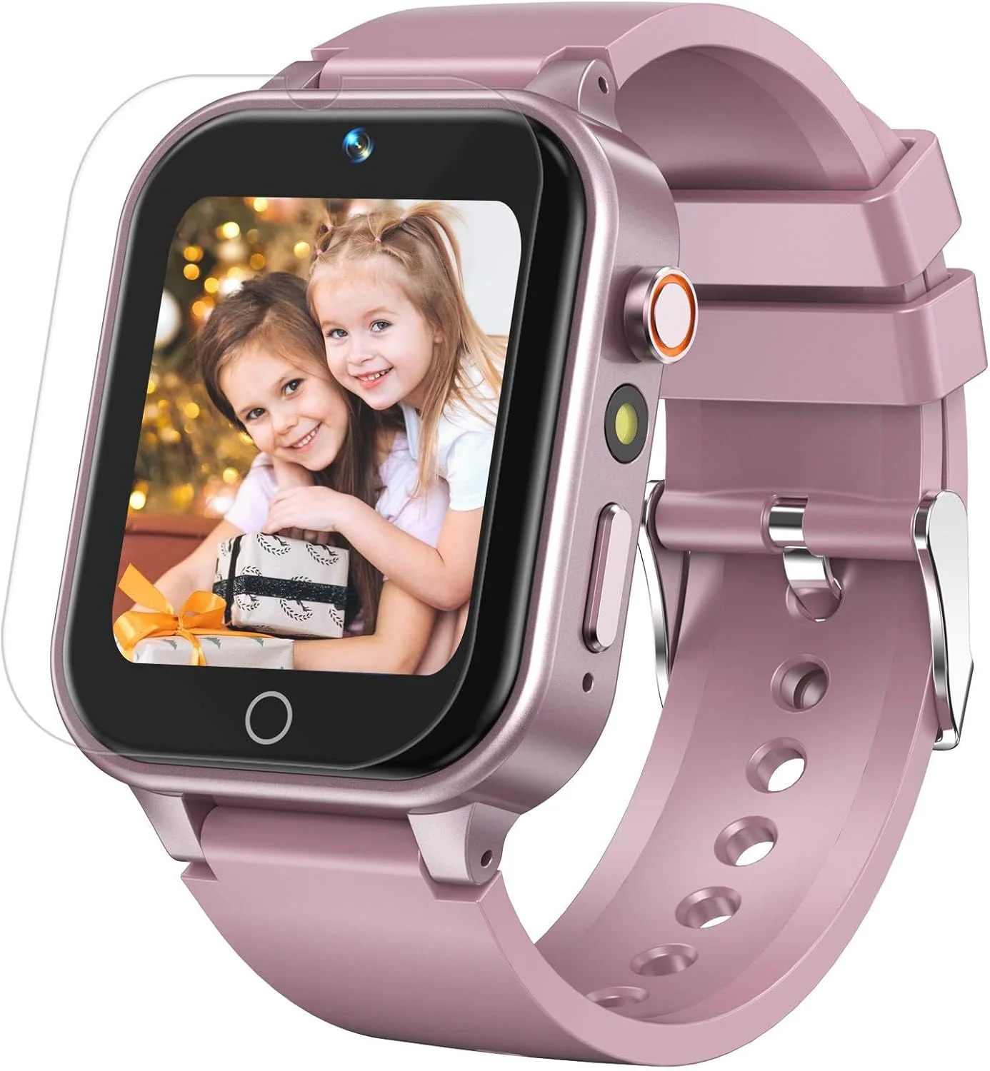 ساعت هوشمند بچگانه 1.5 اینچی برای دختران و پسران، 26 بازی پازلی، ساعت هوشمند با دوربین، گام شمار، پخش کننده موسیقی صوتی تصویری کارت آموزشی، هدیه تولد برای کودکان 3-12 ساله (صورتی)
