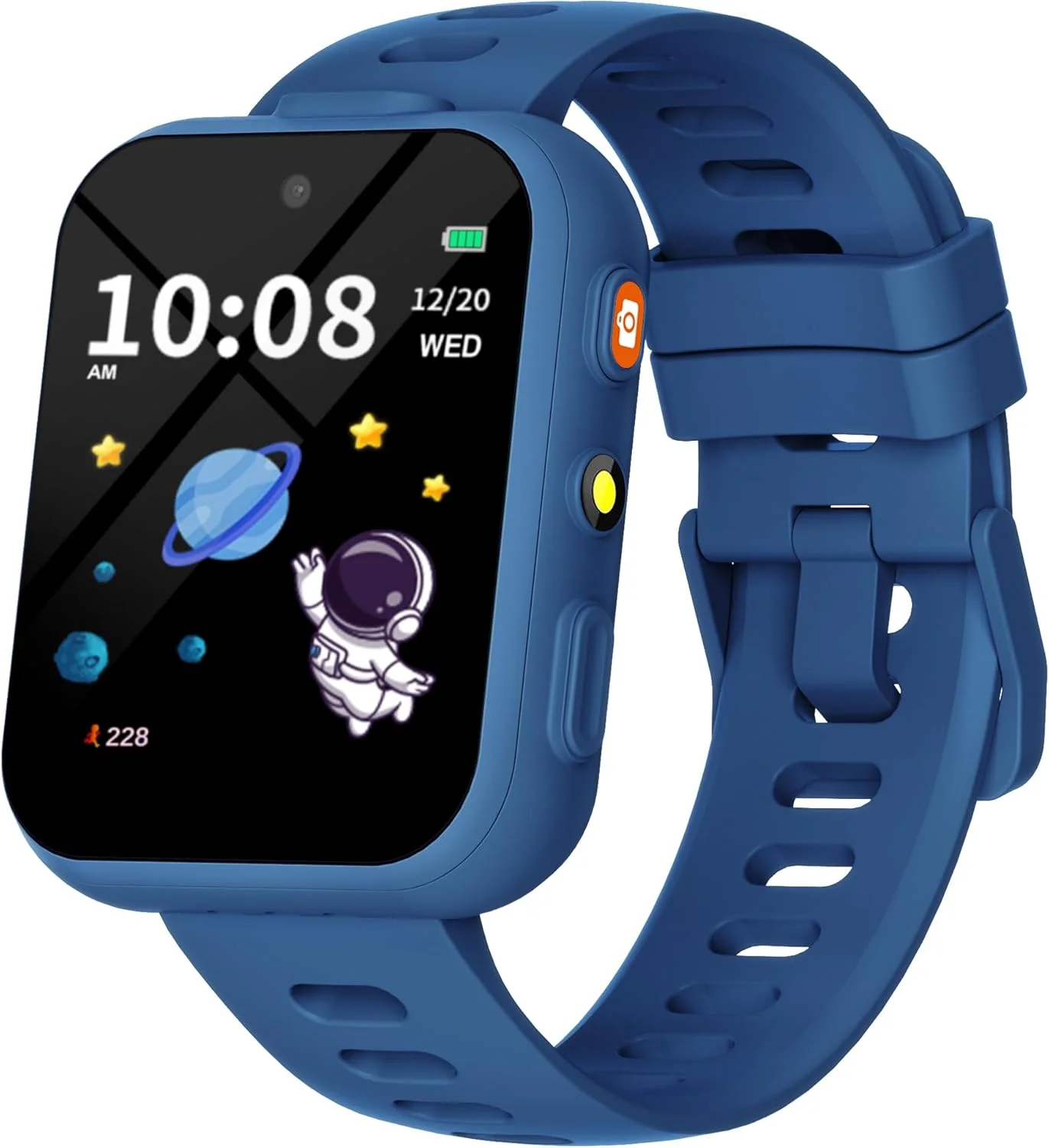 ساعت هوشمند بچگانه با دو دوربین، 30 بازی پازل، پخش کننده ویدیو و موسیقی، کتاب صوتی، چراغ قوه، گام شمار، ماشین حساب، اسباب بازی های آموزشی هدیه تولد برای پسران و دختران 4-10 ساله - آبی