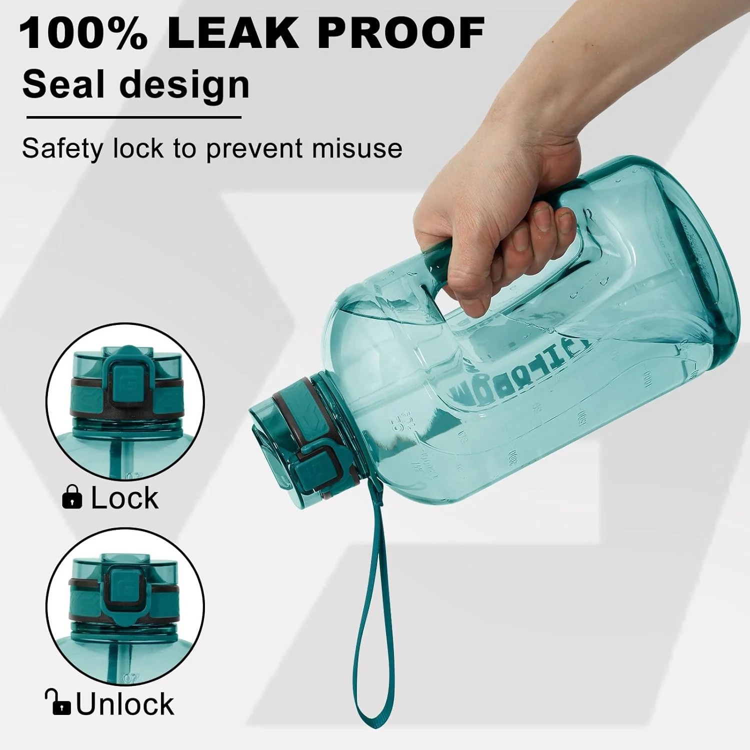 بطری آب بزرگ ۳ لیتری GIFUBOWA با نی و نشانگر زمان، ظرفیت بزرگ برای ورزش، باشگاه، یوگا و فضای باز