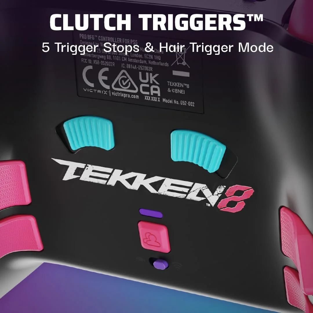 دسته بازی بی‌سیم PDP Victrix Pro BFG: TEKKEN 8 - Rage Art - پلی‌استیشن 5، پلی‌استیشن 4 و کامپیوترهای شخصی ویندوز 10/11