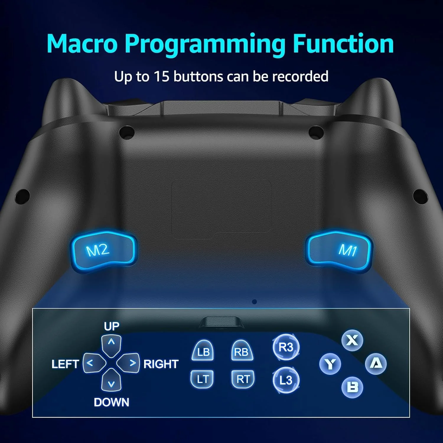 کنترلر بی‌سیم Azonee برای نینتندو سوییچ/رایانه شخصی/استیم/اندروید/آی‌اواس، کنترلر سوییچ پرو با پشتیبانی از شوک دوگانه، کمبو، توربو، نور RGB جذاب، گیم‌پد حالت اتصال دوگانه سیمی/بلوتوث (مشکی)