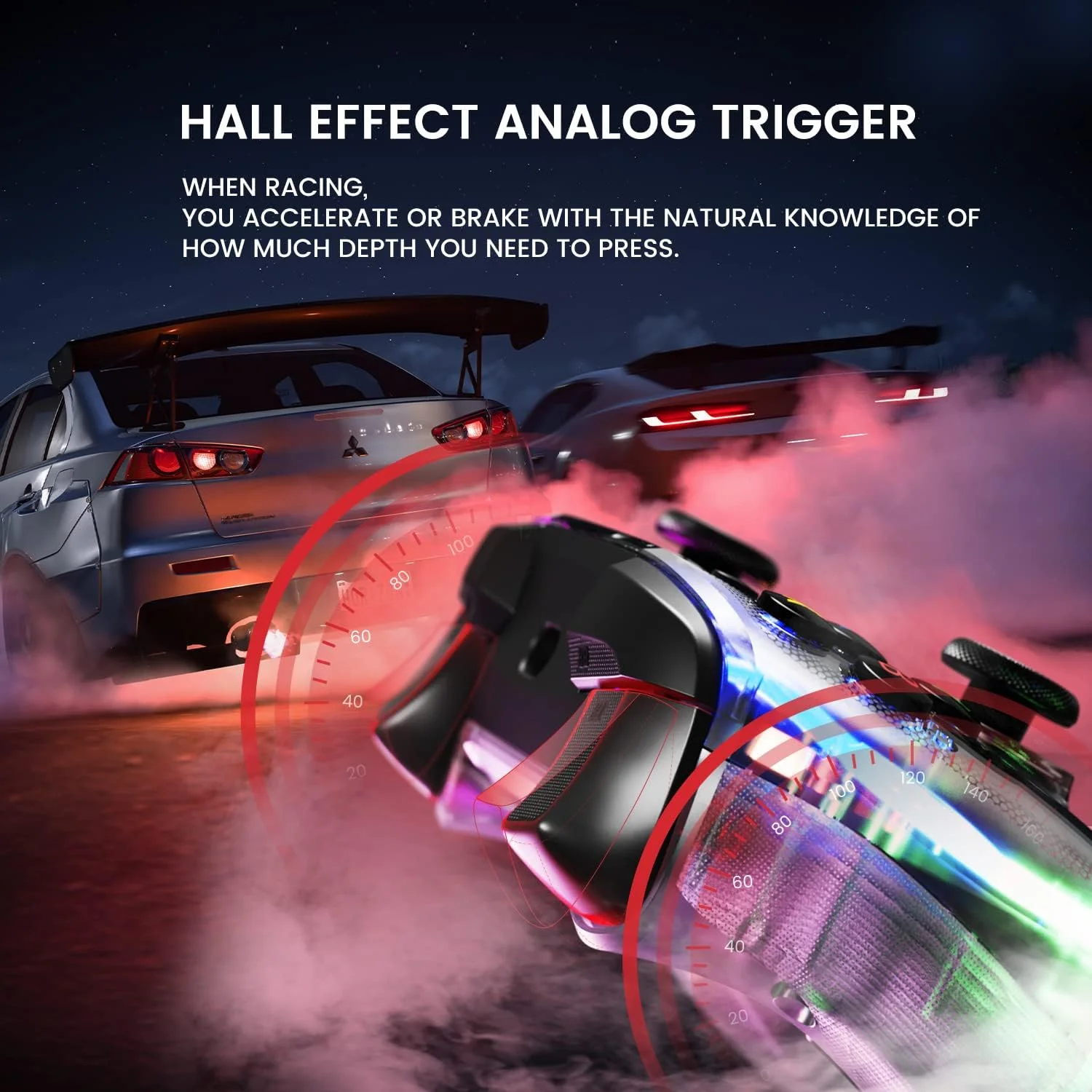 گیم‌پد سیمی GameSir T4 Kaleid PC، سازگار با ویندوز 10/11، سوییچ و اندروید 8.0 یا بالاتر با ژیروسکوپ 6 محوره، تریگرهای آنالوگ اثر هال دقیق و 4 جلوه نوری