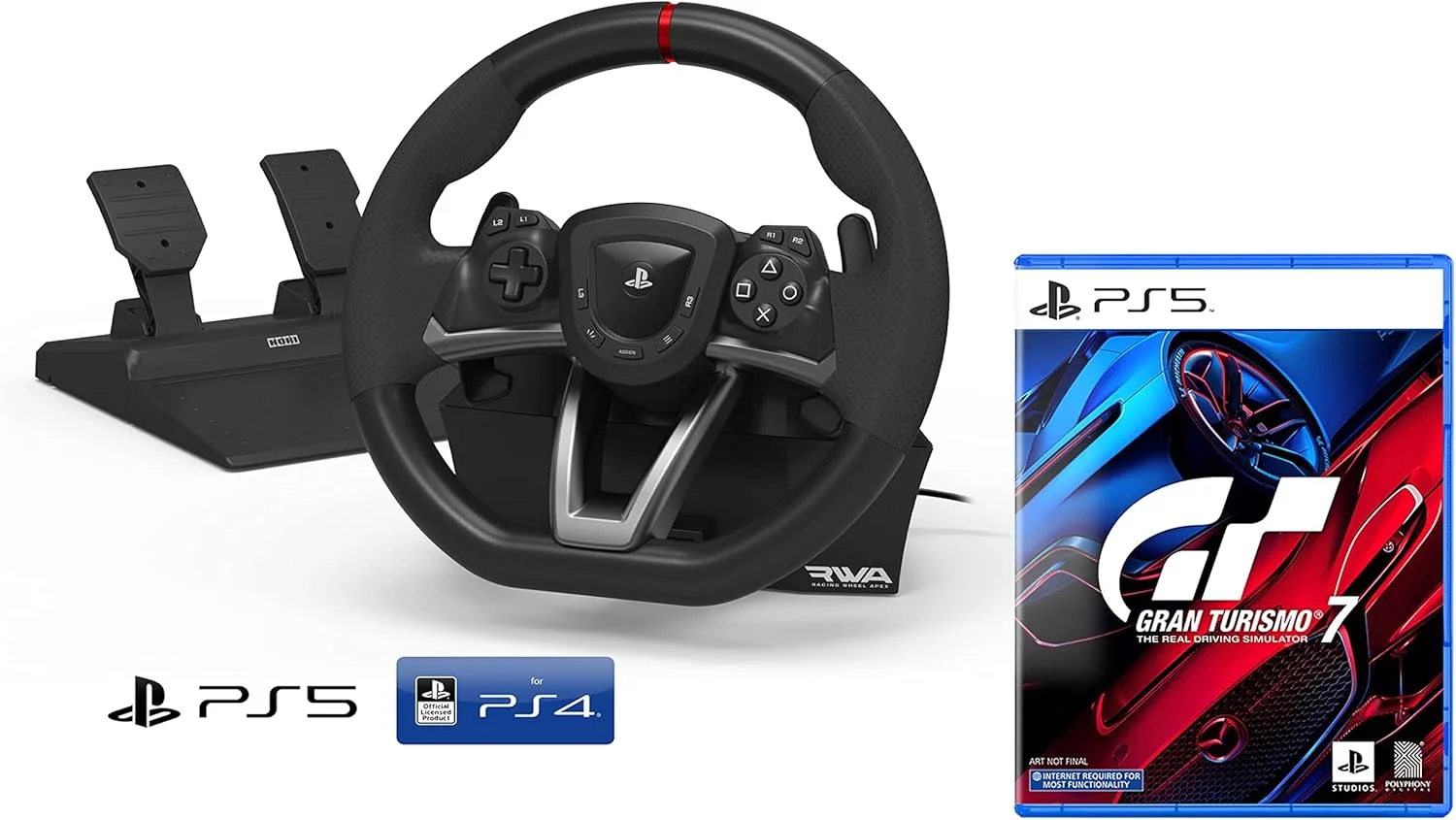 فرمان بازی پلی استیشن 4/5، USB، فرمان مسابقه، سازگار با PS4/5، شامل Gran Turismo 7 فرمان بازی پلی استیشن 4/5، USB، فرمان مسابقه، سازگار با PS4/5، شامل Gran Turismo 7