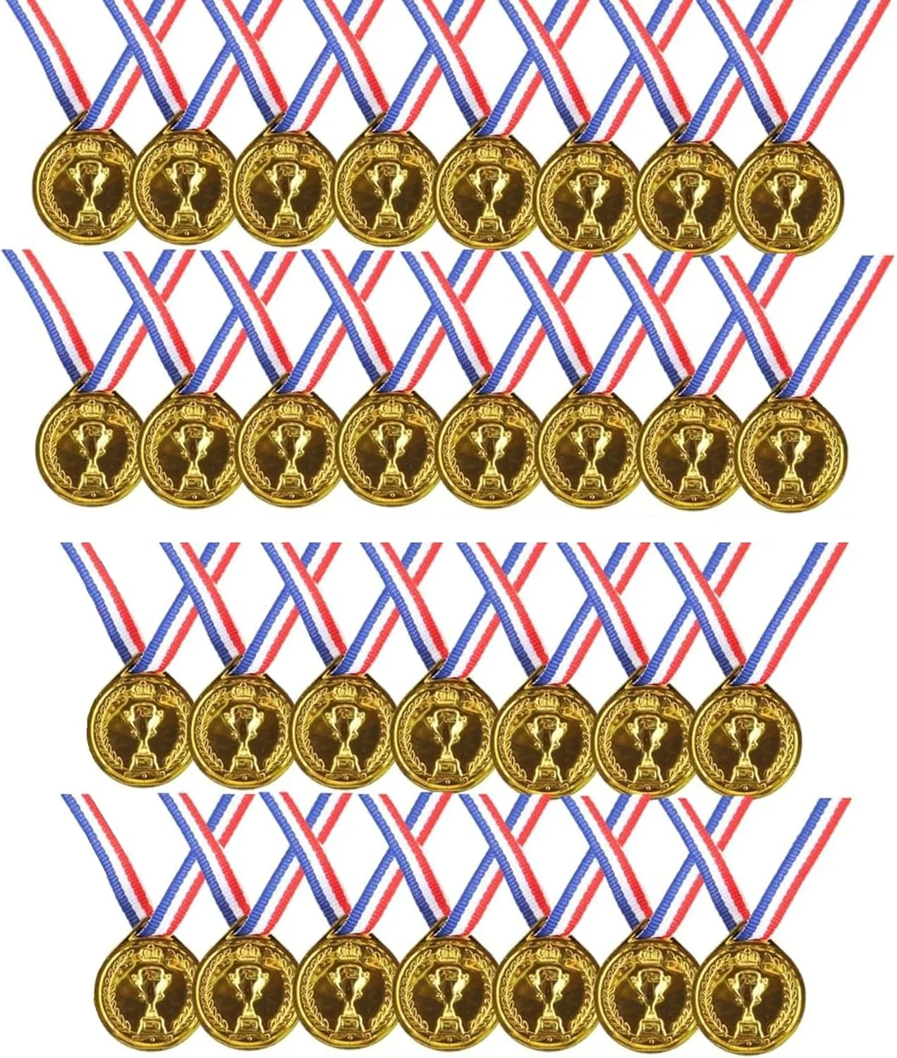 مدال های جایزه پلاستیکی سولفار، 30 عدد مدال طلایی برای کودکان برای مسابقات ورزشی، بازی ها، تزئینات جشن ژیمناستیک