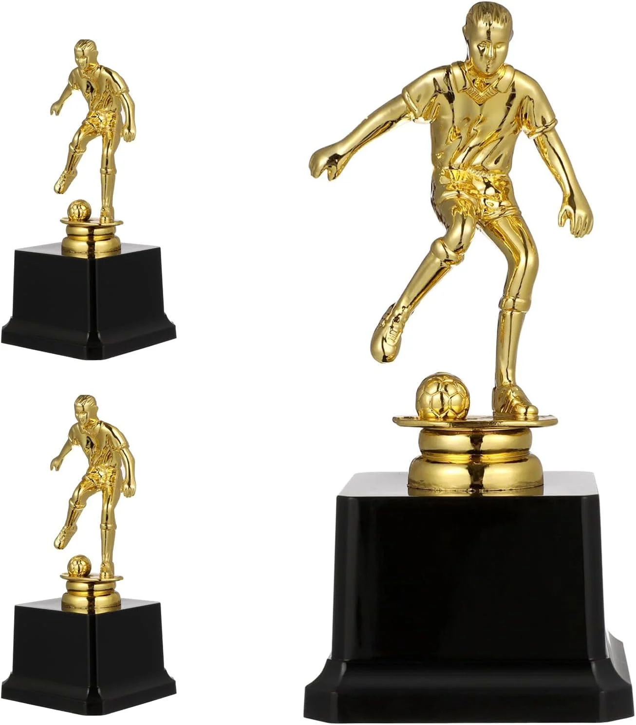 کاپ قهرمانی فوتبال طلایی KASTWAVE، 3 عدد کاپ طلایی کوچک برای مراسم اهدای جوایز تیمی، مسابقات قهرمانی، مسابقات ورزشی، جام قهرمانی ورزشی برای مراسم اهدای جوایز تیمی (7.5 * 7.5 * 16.5 سانتی متر)