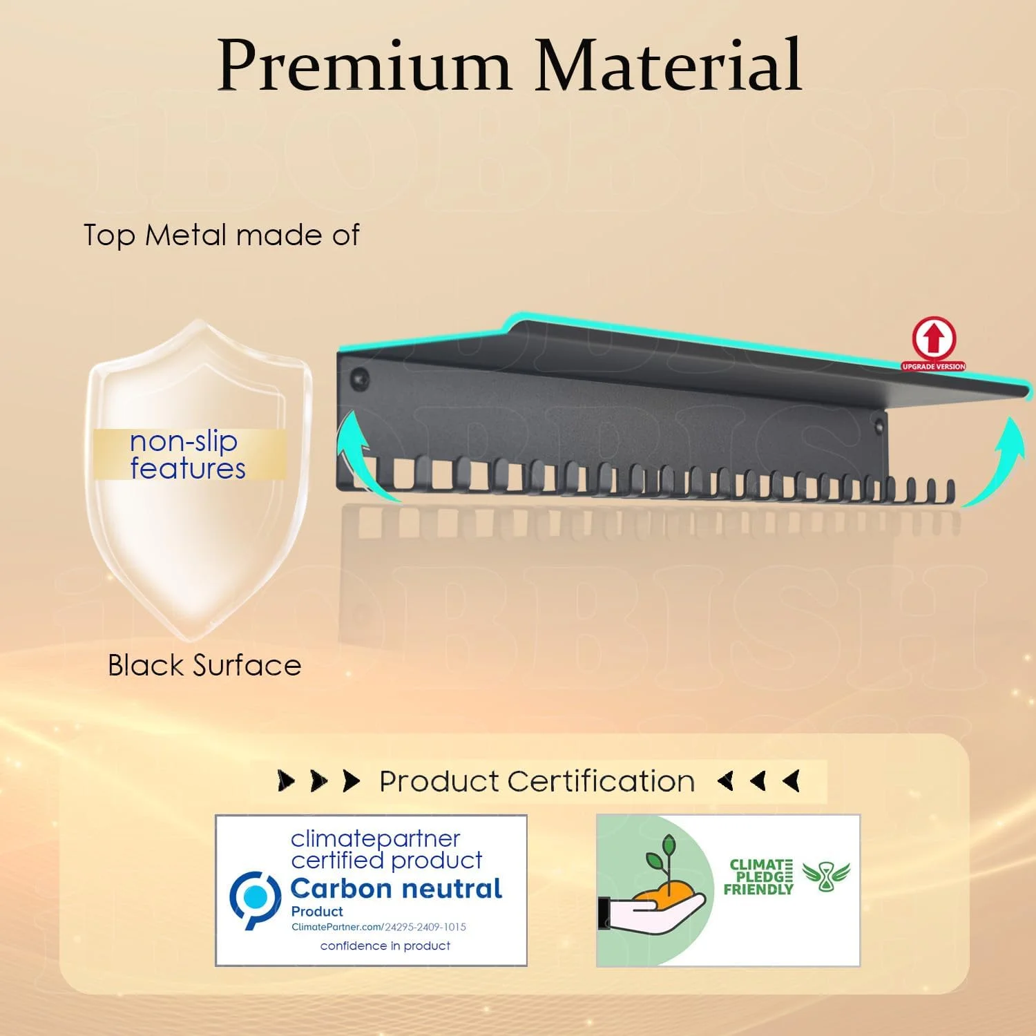 آویز مدال با طراحی ضد لغزش و عبارت "هرگز تسلیم نشو" به همراه 20 قلاب و قفسه نگهداری تندیس، آویز مدال برای نصب روی دیوار با طول 16 اینچ، نگهدارنده مدال ارتقا یافته برای ژیمناستیک، مسابقه، فوتبال و شنا