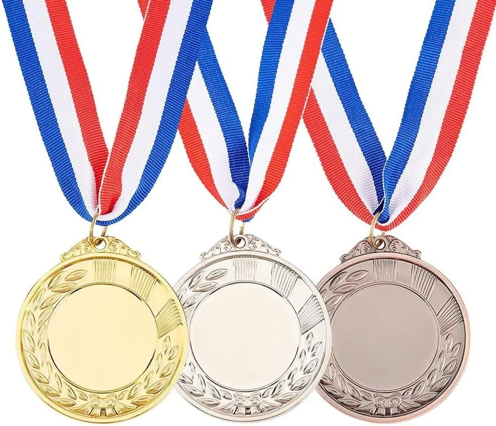 مدال های جایزه اکسفور برای کودکان، بسته 6 عددی مدال های طلایی نقره ای برنز، جوایز برنده مدال های سبک المپیک با روبان برای مدرسه کودکان، جلسات ورزشی، رویدادهای ورزشی، سوغات جشن، 2.5 اینچ