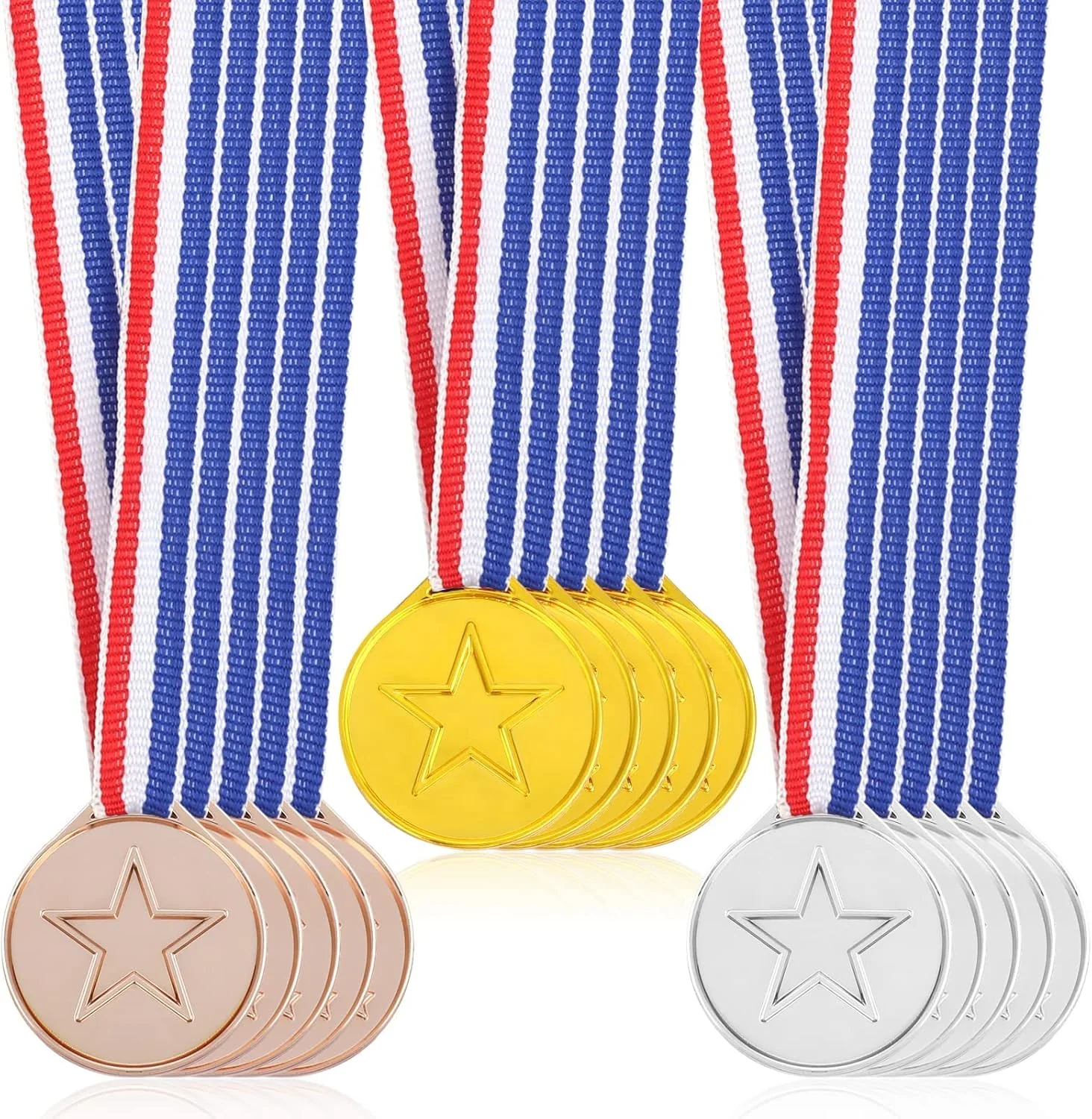 مدال های برنده Excefore، 36 عدد مدال پلاستیکی طلایی، نقره ای و برنزی برای جایزه ورزشی کودکان، مسابقات بازی، نمایش استعداد، مسابقه املا، هدایای مهمانی ژیمناستیک و تزئینات