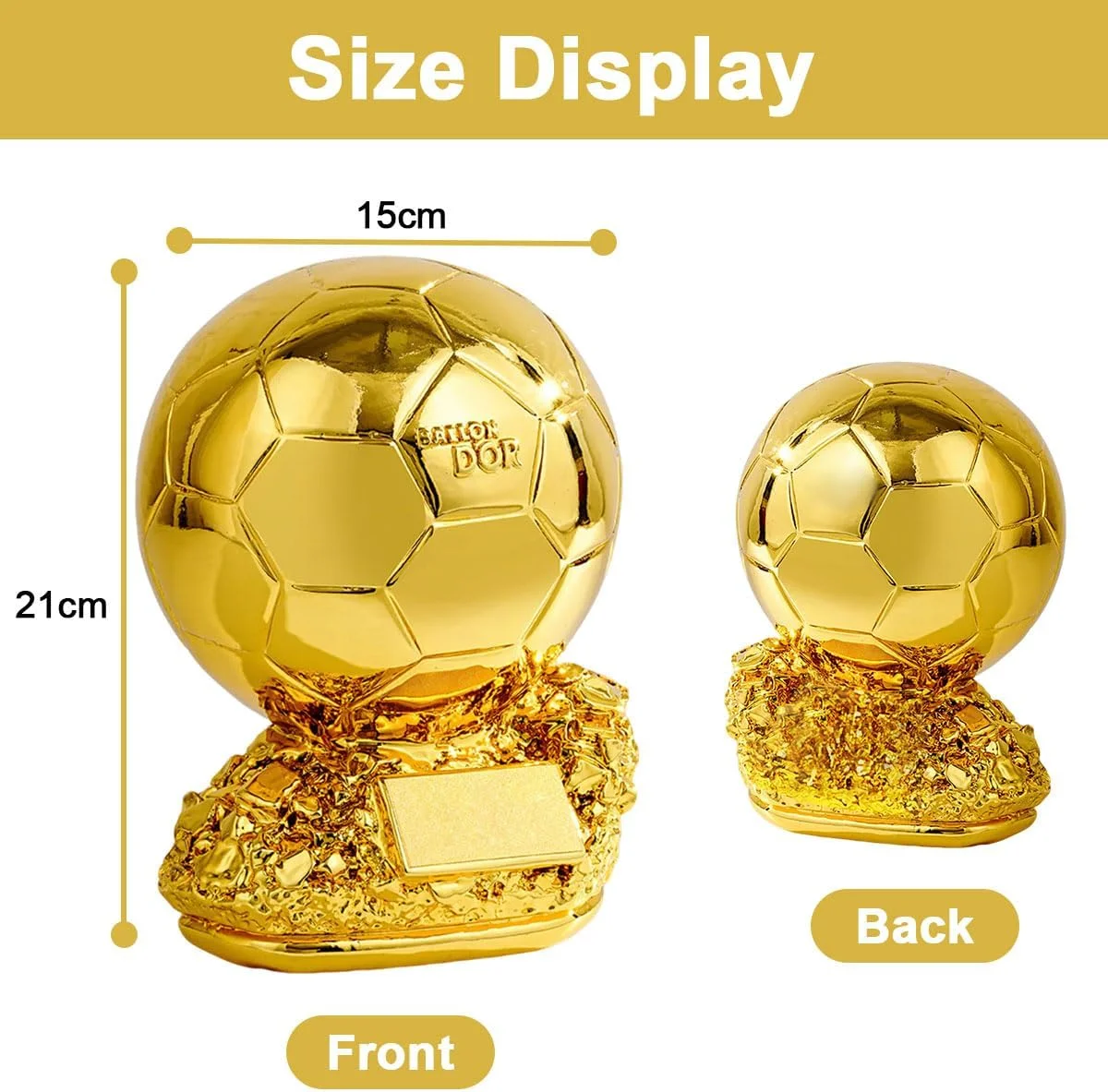 جایزه جام طلایی فوتبال، جام جهانی چکمه طلایی توپ رزینی ماکت یادگاری قهرمان فوتبال برای جوایز طرفداران مسابقات ورزشی مسابقات افتخار مدرسه هدایای یادبود بازی، 21x15 سانتی متر