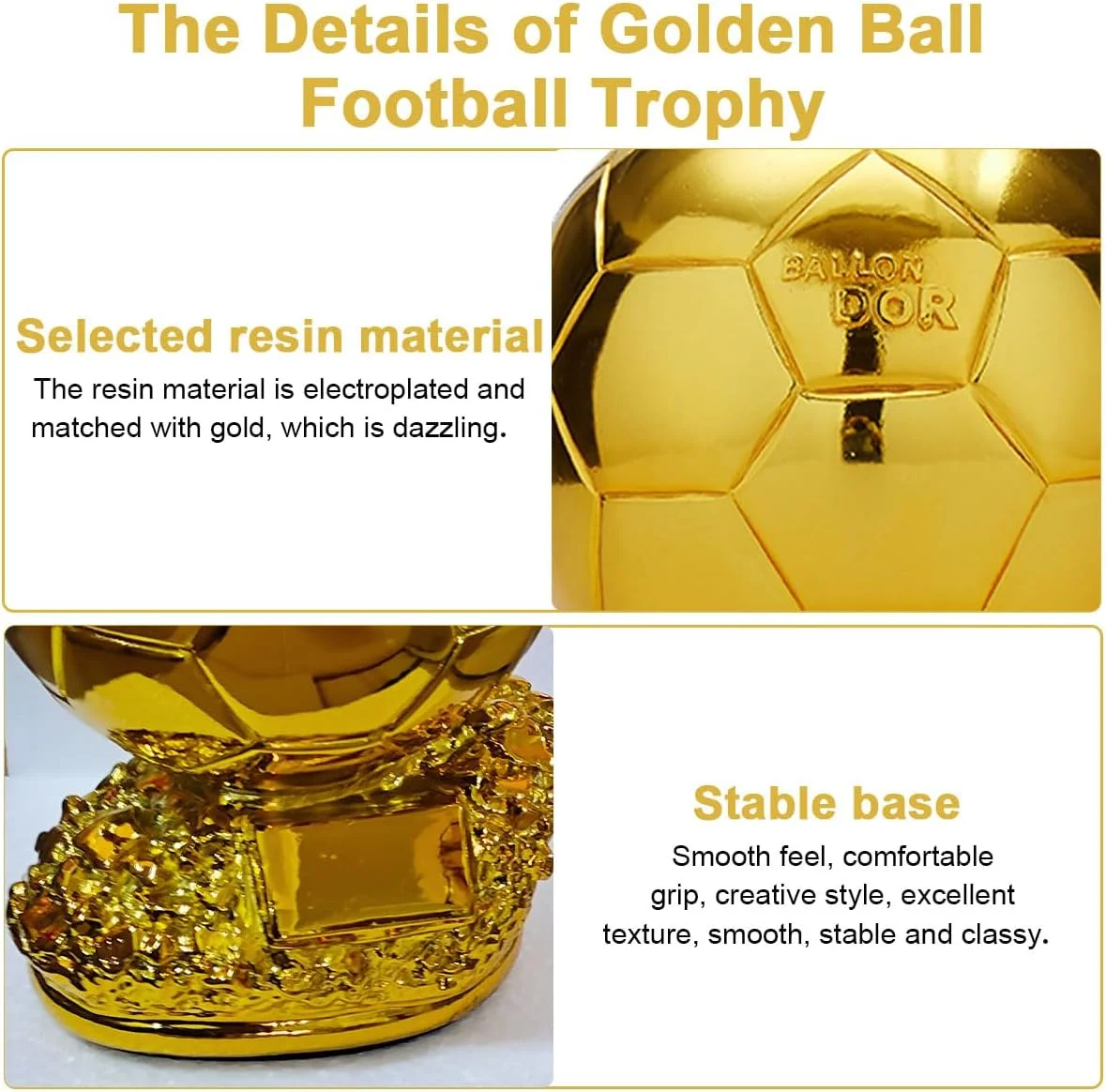 جایزه جام طلایی فوتبال، جام جهانی چکمه طلایی توپ رزینی ماکت یادگاری قهرمان فوتبال برای جوایز طرفداران مسابقات ورزشی مسابقات افتخار مدرسه هدایای یادبود بازی، 21x15 سانتی متر