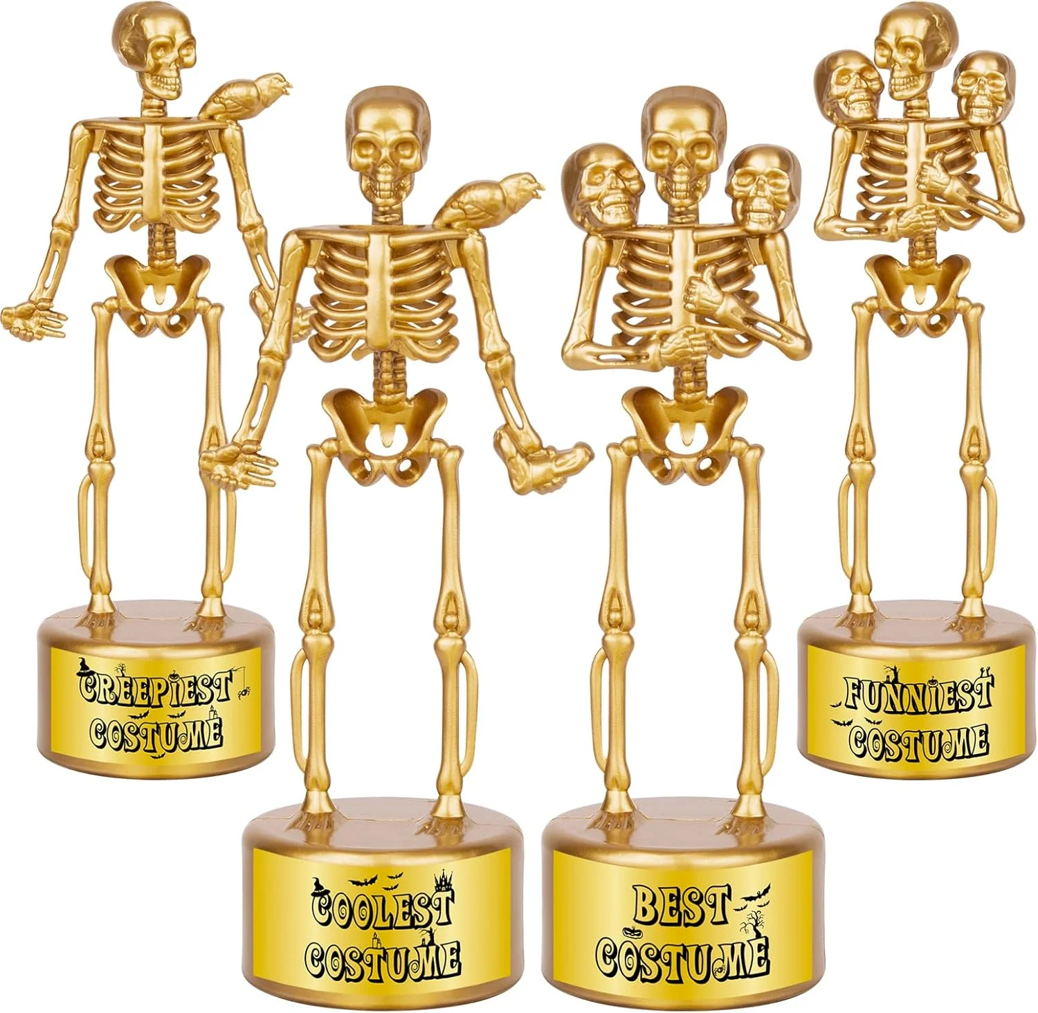 بسته 4 عددی جام هالووین، جام های اسکلتی بهترین لباس، جام های پلاستیکی خنده دار اسکلتی هالووین برای جوایز مسابقه، جوایز مهمانی هالووین برای لوازم مهمانی بزرگسالان