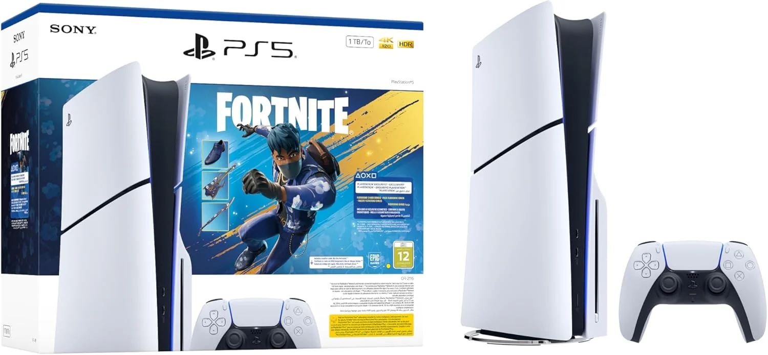 کنسول پلی استیشن 5 + نسخه محدود Fortnite (دیسک خور) - نسخه امارات کنسول پلی استیشن 5 + نسخه محدود Fortnite (دیسک خور) - نسخه امارات