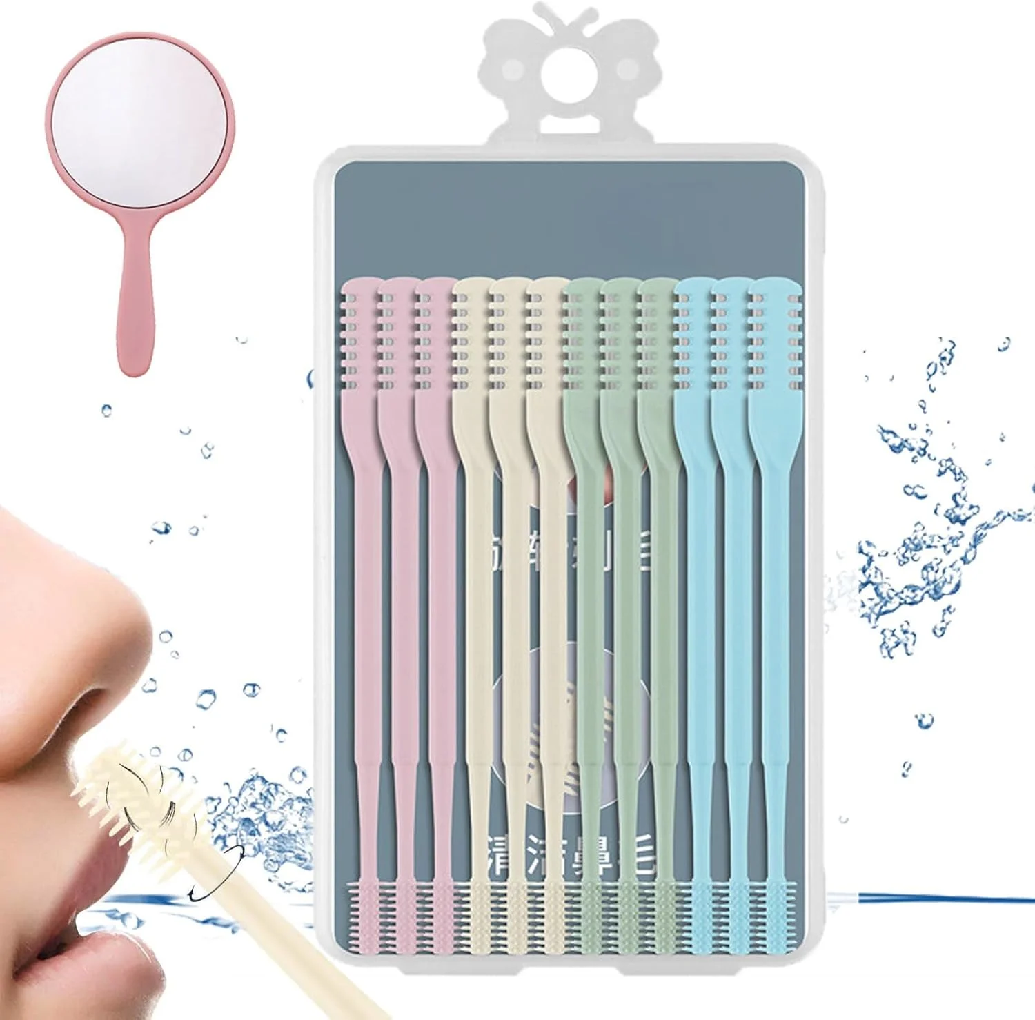 مجموعه ۱۲ عددی موزن بینی، موکن چرخشی ۳۶۰ درجه، حمل آسان، مناسب برای خانم ها و آقایان