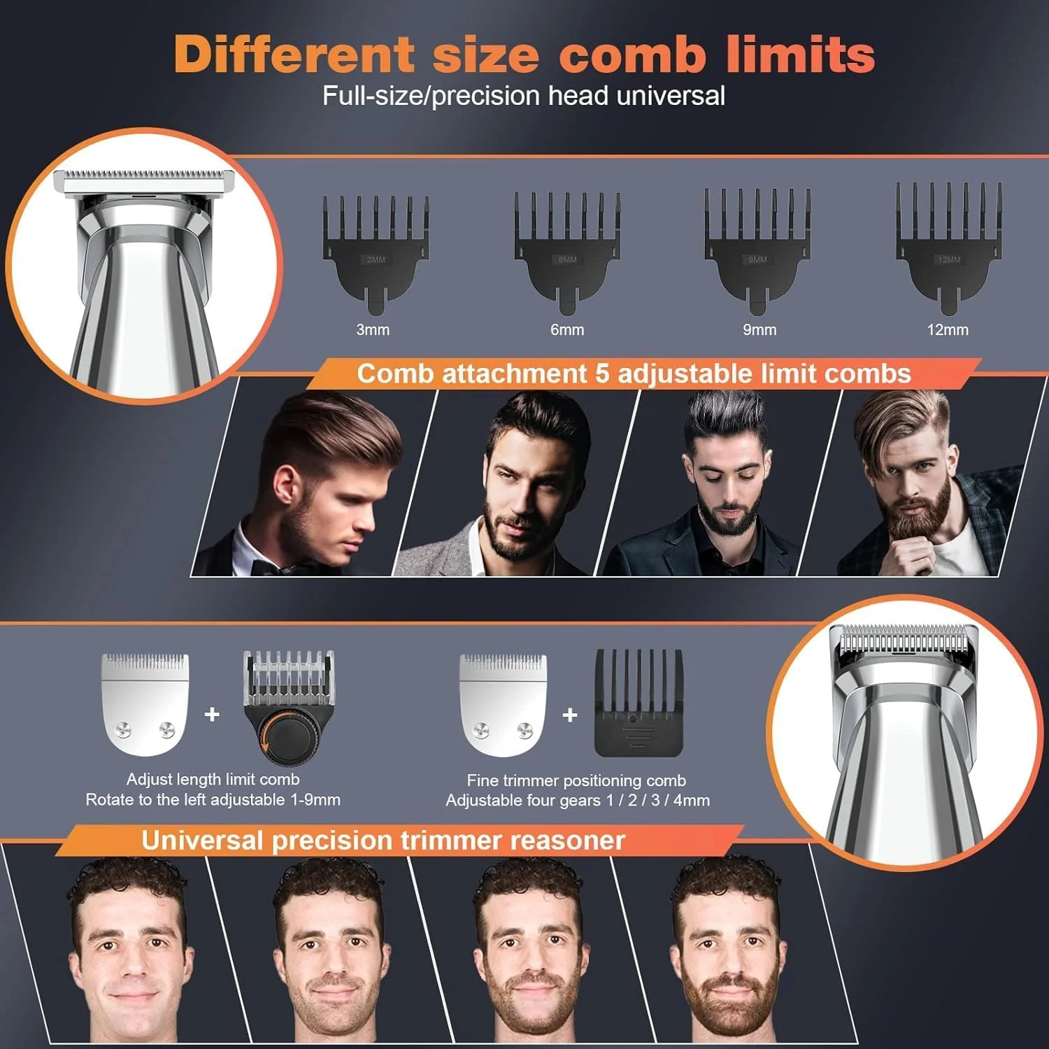 ست اصلاح صورت و بدن مردانه تلفان، ماشین اصلاح برقی ضد آب IPX7 با سری های مختلف برای مو، بینی، گوش، صورت، کیت اصلاح موی سر، هدیه برای آقایان ست اصلاح صورت و بدن مردانه تلفان، ماشین اصلاح برقی ضد آب IPX7 با سری های مختلف برای مو، بینی، گوش، صورت، کیت اصلاح موی سر، هدیه برای آقایان