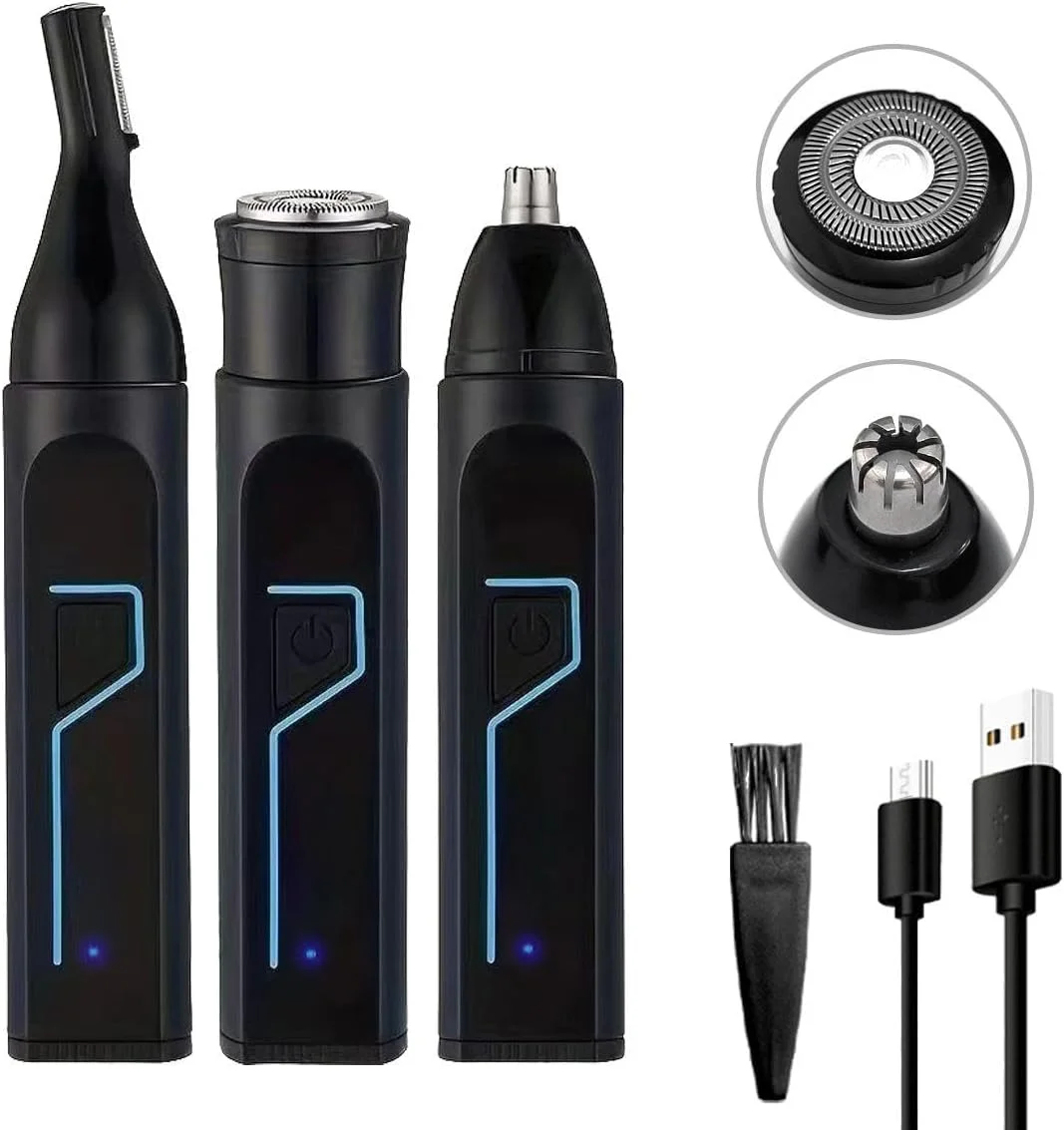 مو زن گوش، بینی و ابرو 3 در 1، حرفه ای، بدون درد، شارژی USB، از بین برنده موهای صورت با موتور قدرتمند و بی صدا، ضد آب، قابل حمل و آسان برای تمیز کردن، مشکی مو زن گوش، بینی و ابرو 3 در 1، حرفه ای، بدون درد، شارژی USB، از بین برنده موهای صورت با موتور قدرتمند و بی صدا، ضد آب، قابل حمل و آسان برای تمیز کردن، مشکی