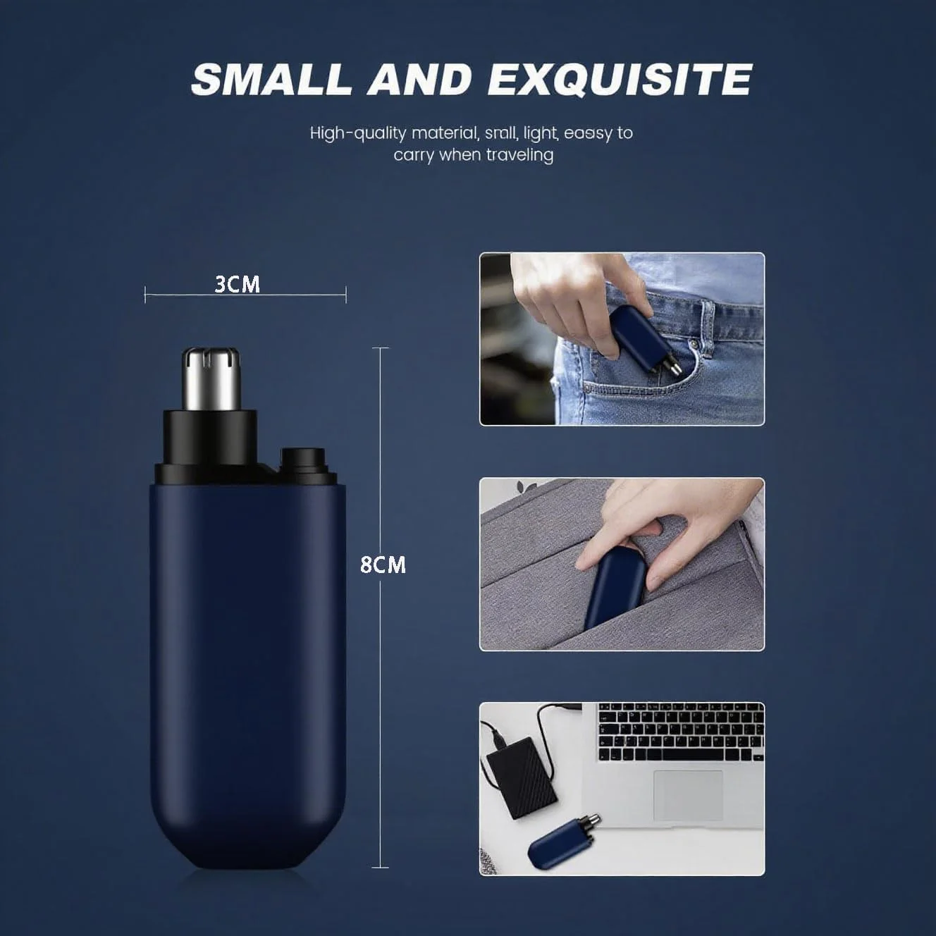 موزن گوش و بینی، موزن بدون درد گوش برای آقایان و بانوان، موزن شارژی با استاندارد ضدآب IPX7، دارای تیغه های دو لبه برای تمیز کردن آسان، سایز مناسب مسافرت موزن گوش و بینی، موزن بدون درد گوش برای آقایان و بانوان، موزن شارژی با استاندارد ضدآب IPX7، دارای تیغه های دو لبه برای تمیز کردن آسان، سایز مناسب مسافرت