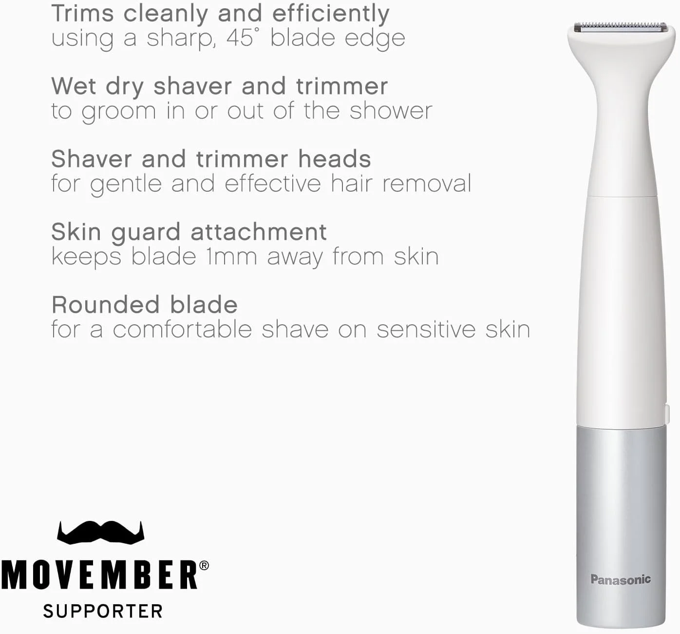 ماشین اصلاح و تریمر بیکینی پاناسونیک مخصوص بانوان با 4 سری برای اصلاح ملایم نواحی حساس، قابل استفاده به صورت خشک/مرطوب، با باتری - ES-WV60-S (سفید/نقره ای) ماشین اصلاح و تریمر بیکینی پاناسونیک مخصوص بانوان با 4 سری برای اصلاح ملایم نواحی حساس، قابل استفاده به صورت خشک/مرطوب، با باتری - ES-WV60-S (سفید/نقره ای)